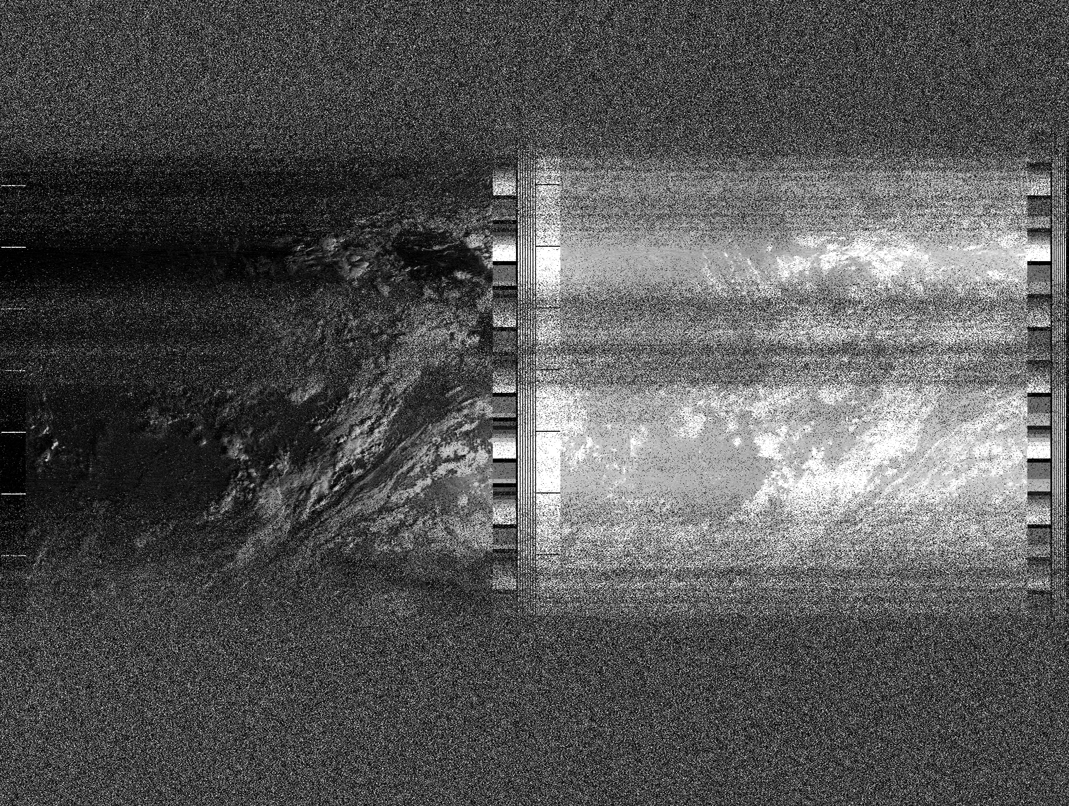 Pristine output with telemetry data withut cropping. Pristine images are
unenhanced, but normalised to produce images which represent,
as best as the software is able to, the original digital data. No attempt is made to temperature
normalise IR images. Disables gamma, sharpening, rotation, and other enhancements.