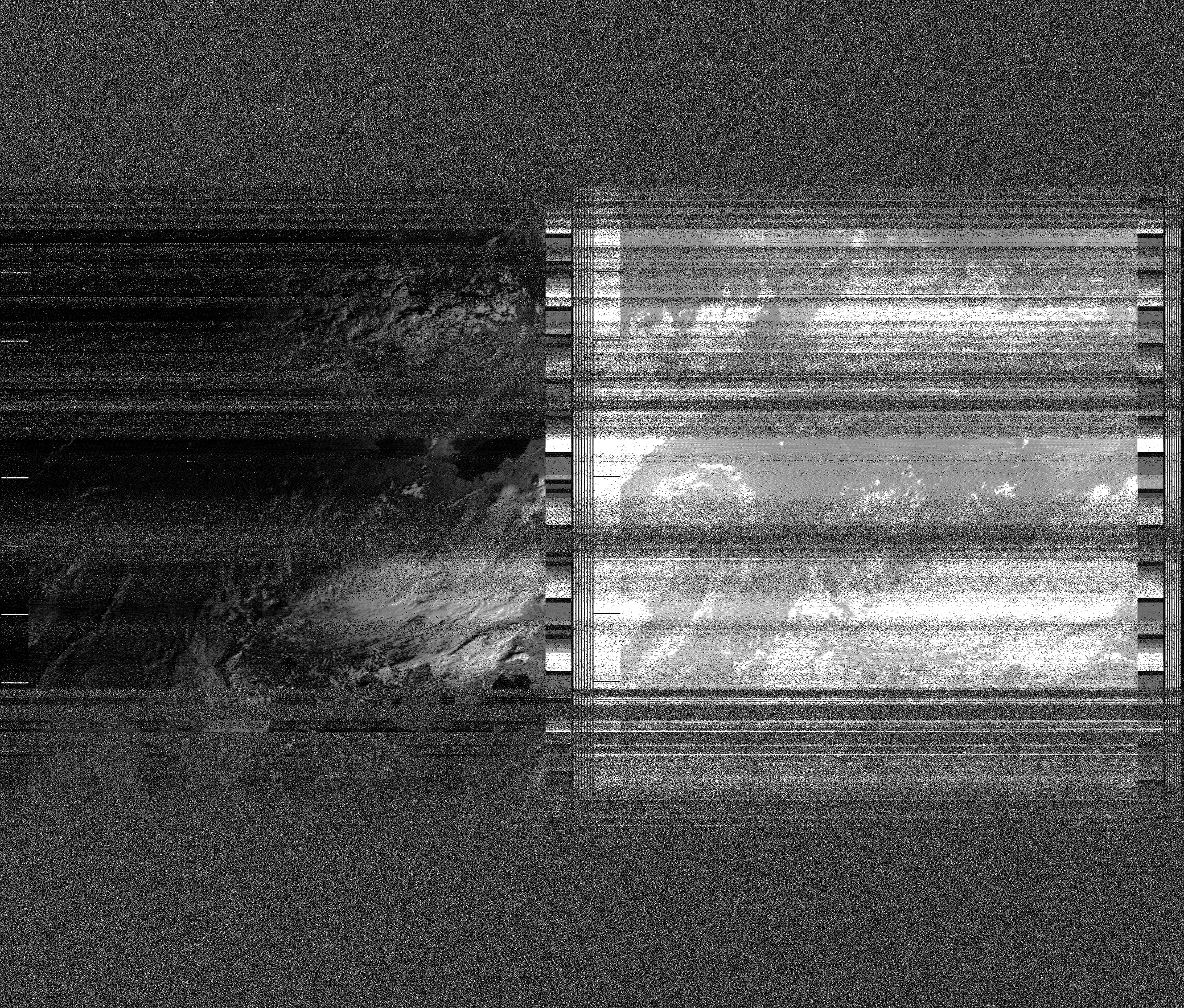 Pristine output with telemetry data withut cropping. Pristine images are
unenhanced, but normalised to produce images which represent,
as best as the software is able to, the original digital data. No attempt is made to temperature
normalise IR images. Disables gamma, sharpening, rotation, and other enhancements.