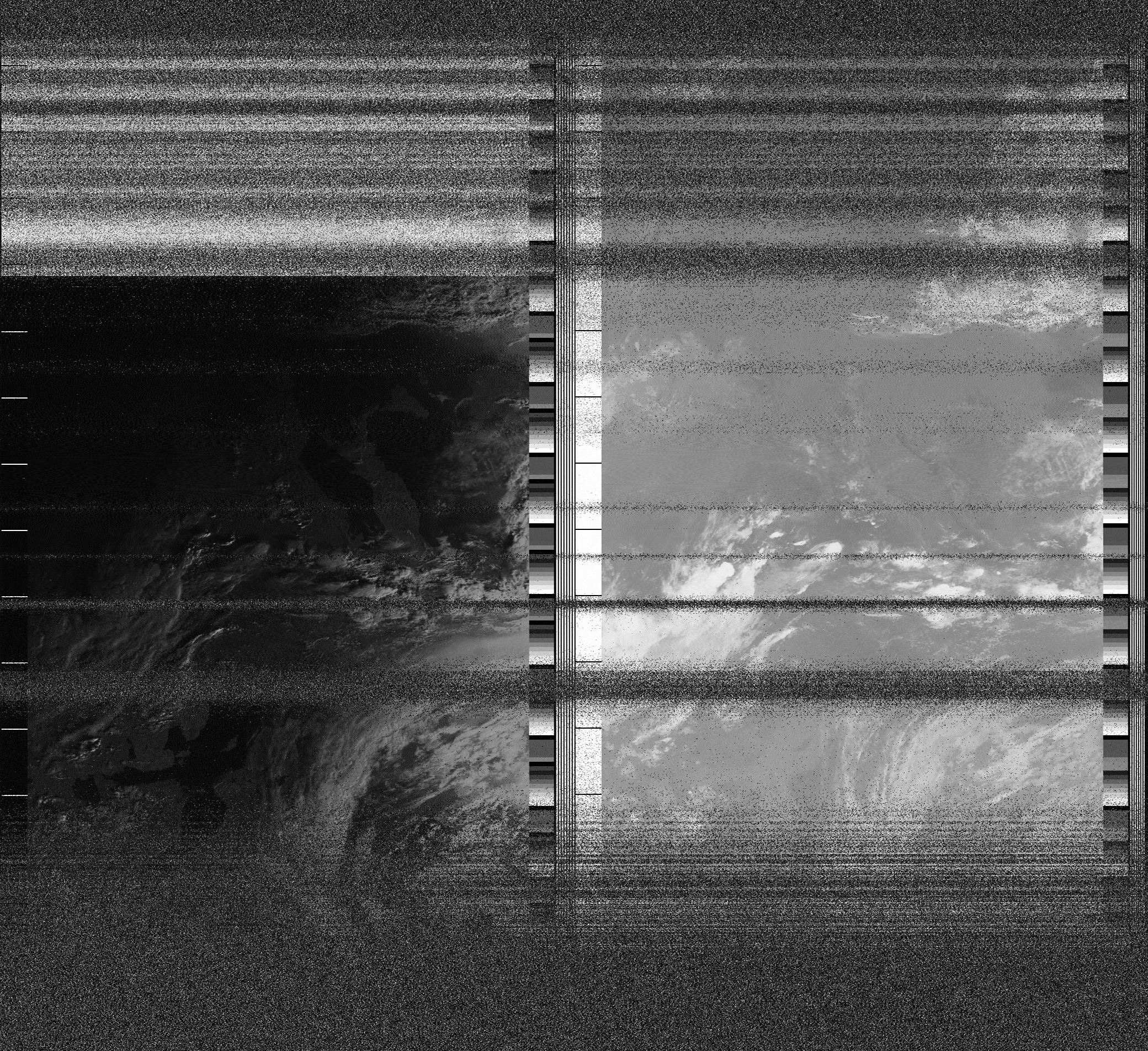 Pristine output with telemetry data withut cropping. Pristine images are
unenhanced, but normalised to produce images which represent,
as best as the software is able to, the original digital data. No attempt is made to temperature
normalise IR images. Disables gamma, sharpening, rotation, and other enhancements.
