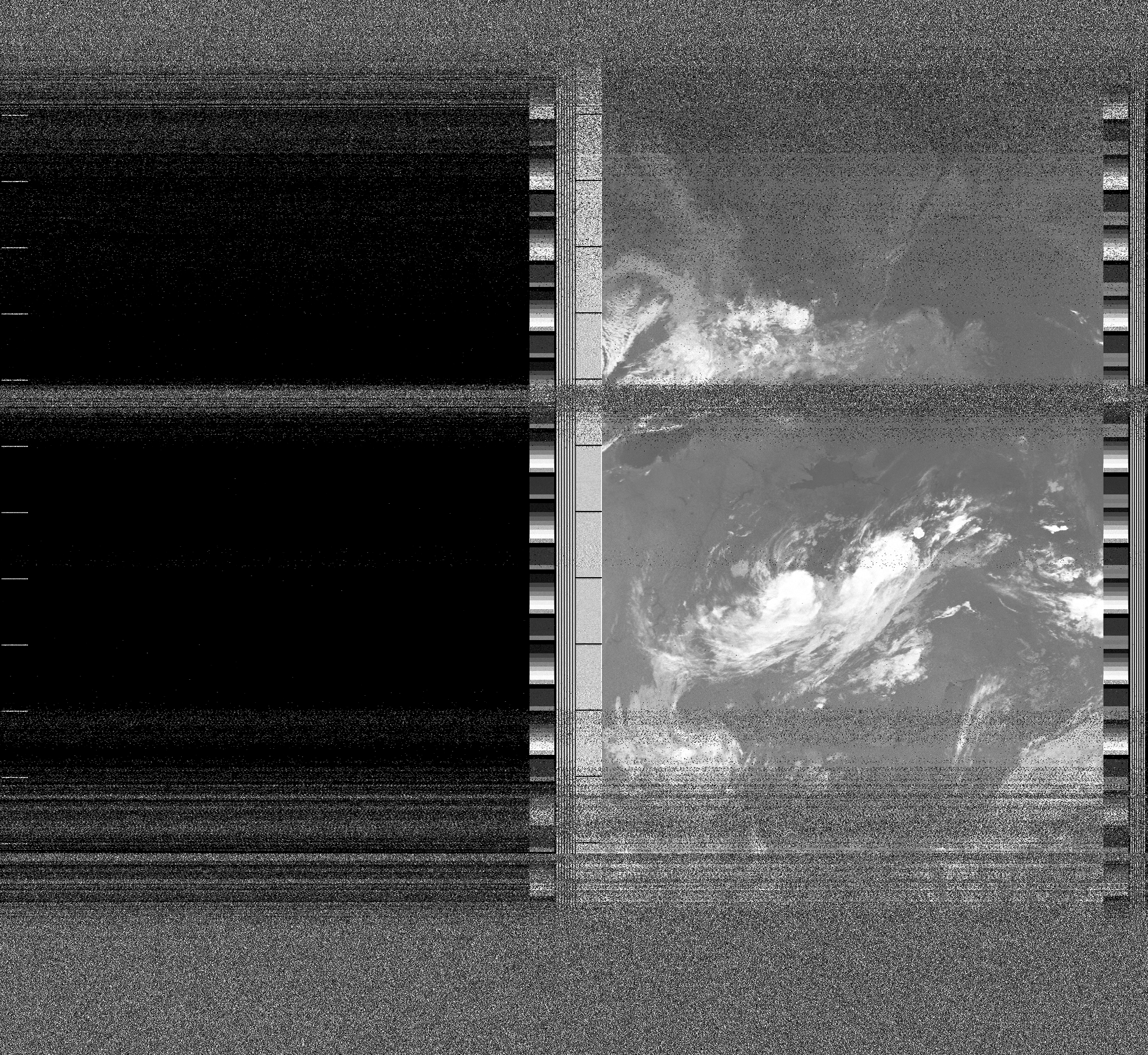 Pristine output with telemetry data withut cropping. Pristine images are
unenhanced, but normalised to produce images which represent,
as best as the software is able to, the original digital data. No attempt is made to temperature
normalise IR images. Disables gamma, sharpening, rotation, and other enhancements.