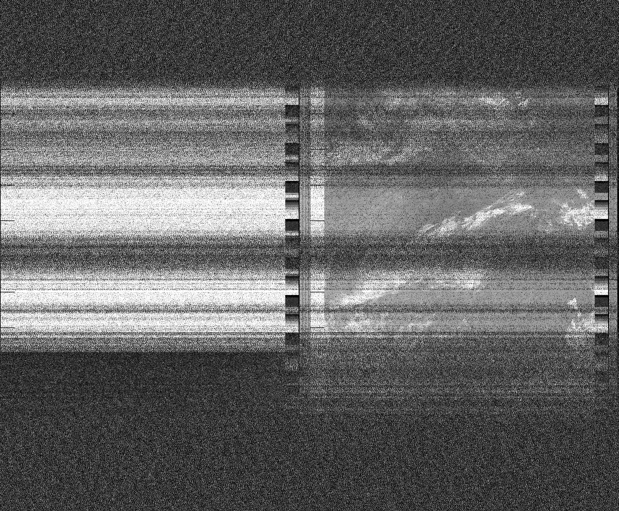 Pristine output with telemetry data withut cropping. Pristine images are
unenhanced, but normalised to produce images which represent,
as best as the software is able to, the original digital data. No attempt is made to temperature
normalise IR images. Disables gamma, sharpening, rotation, and other enhancements.