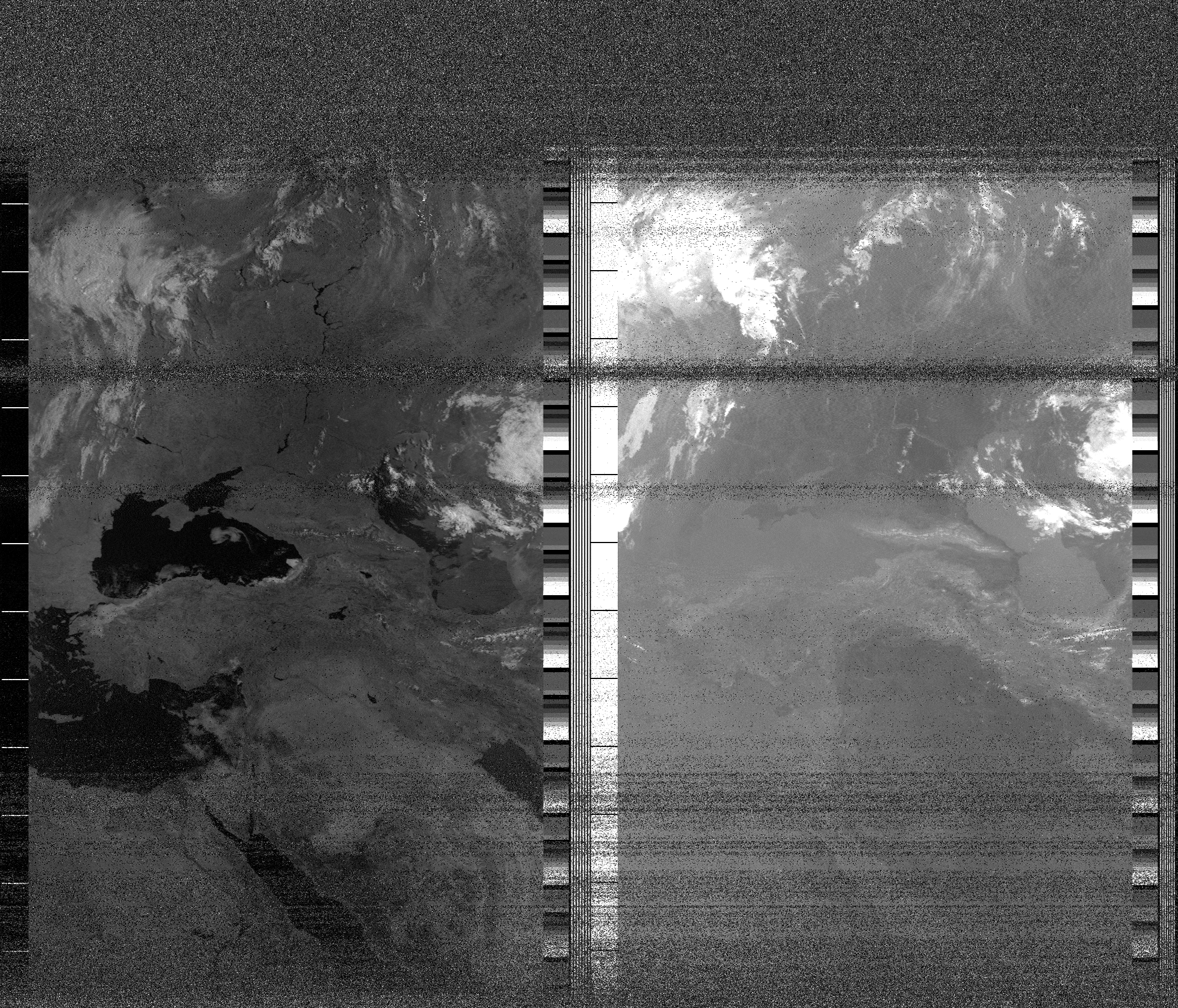 Pristine output with telemetry data withut cropping. Pristine images are
unenhanced, but normalised to produce images which represent,
as best as the software is able to, the original digital data. No attempt is made to temperature
normalise IR images. Disables gamma, sharpening, rotation, and other enhancements.