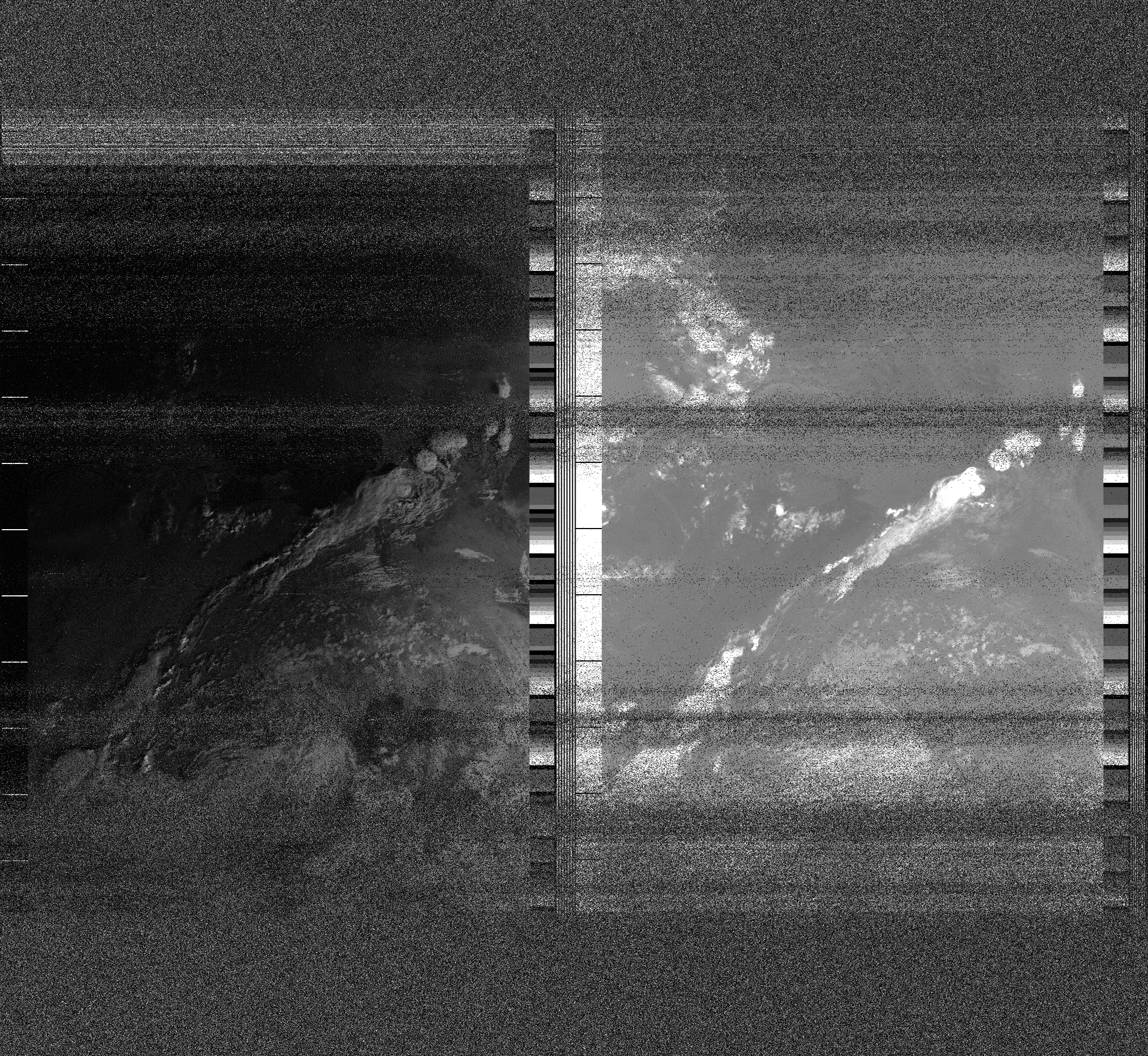 Pristine output with telemetry data withut cropping. Pristine images are
unenhanced, but normalised to produce images which represent,
as best as the software is able to, the original digital data. No attempt is made to temperature
normalise IR images. Disables gamma, sharpening, rotation, and other enhancements.