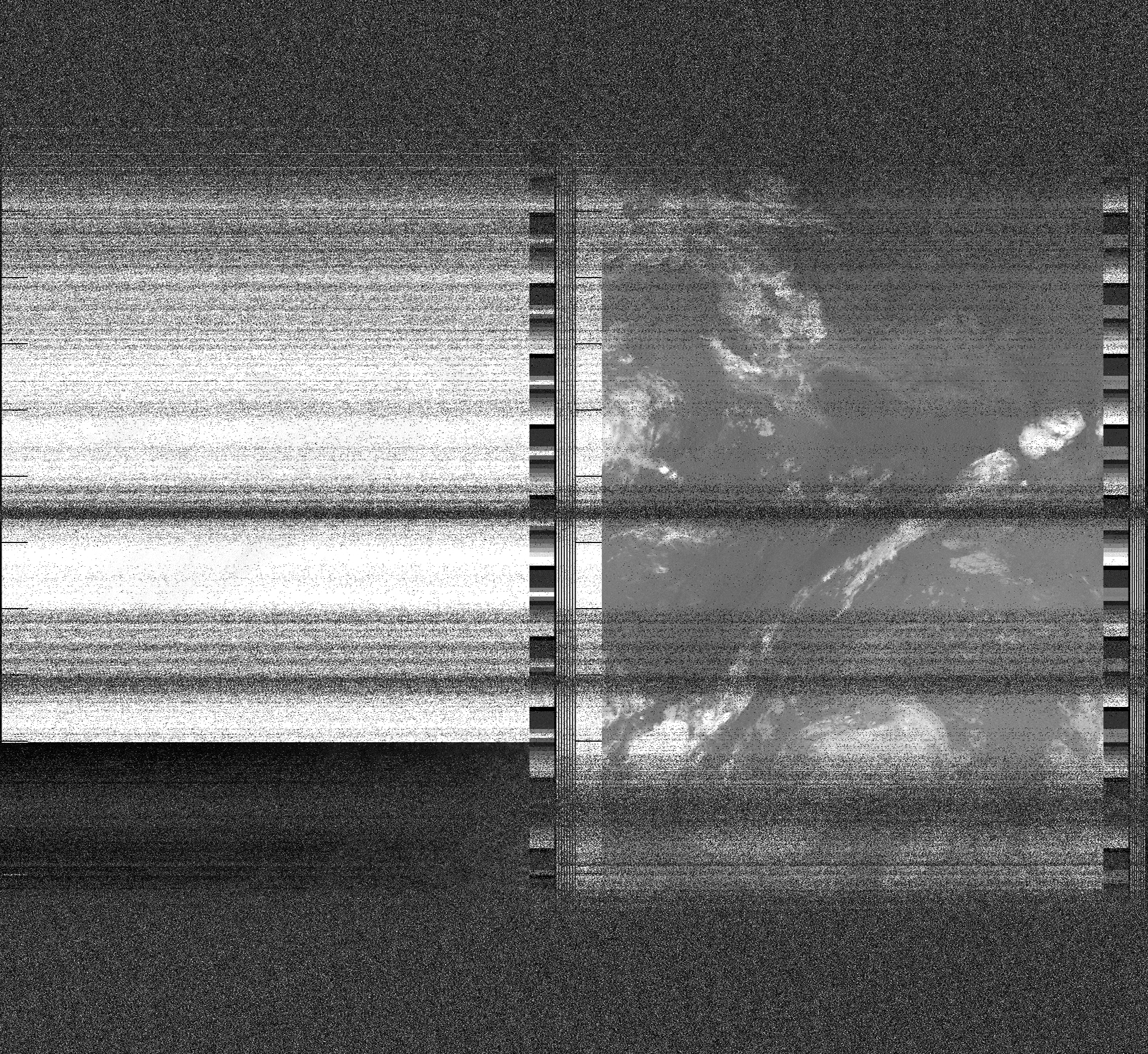 Pristine output with telemetry data withut cropping. Pristine images are
unenhanced, but normalised to produce images which represent,
as best as the software is able to, the original digital data. No attempt is made to temperature
normalise IR images. Disables gamma, sharpening, rotation, and other enhancements.