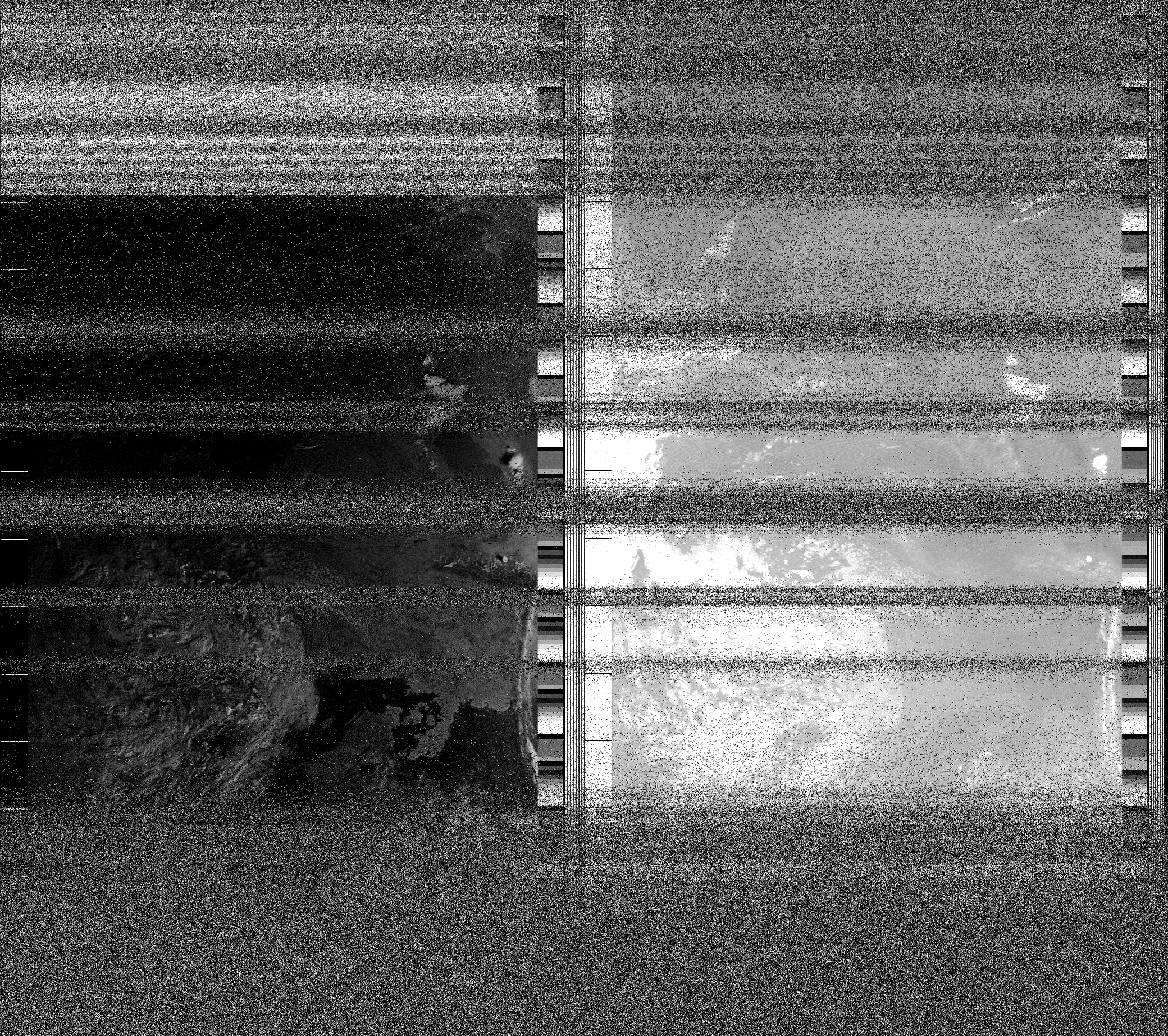 Pristine output with telemetry data withut cropping. Pristine images are
unenhanced, but normalised to produce images which represent,
as best as the software is able to, the original digital data. No attempt is made to temperature
normalise IR images. Disables gamma, sharpening, rotation, and other enhancements.