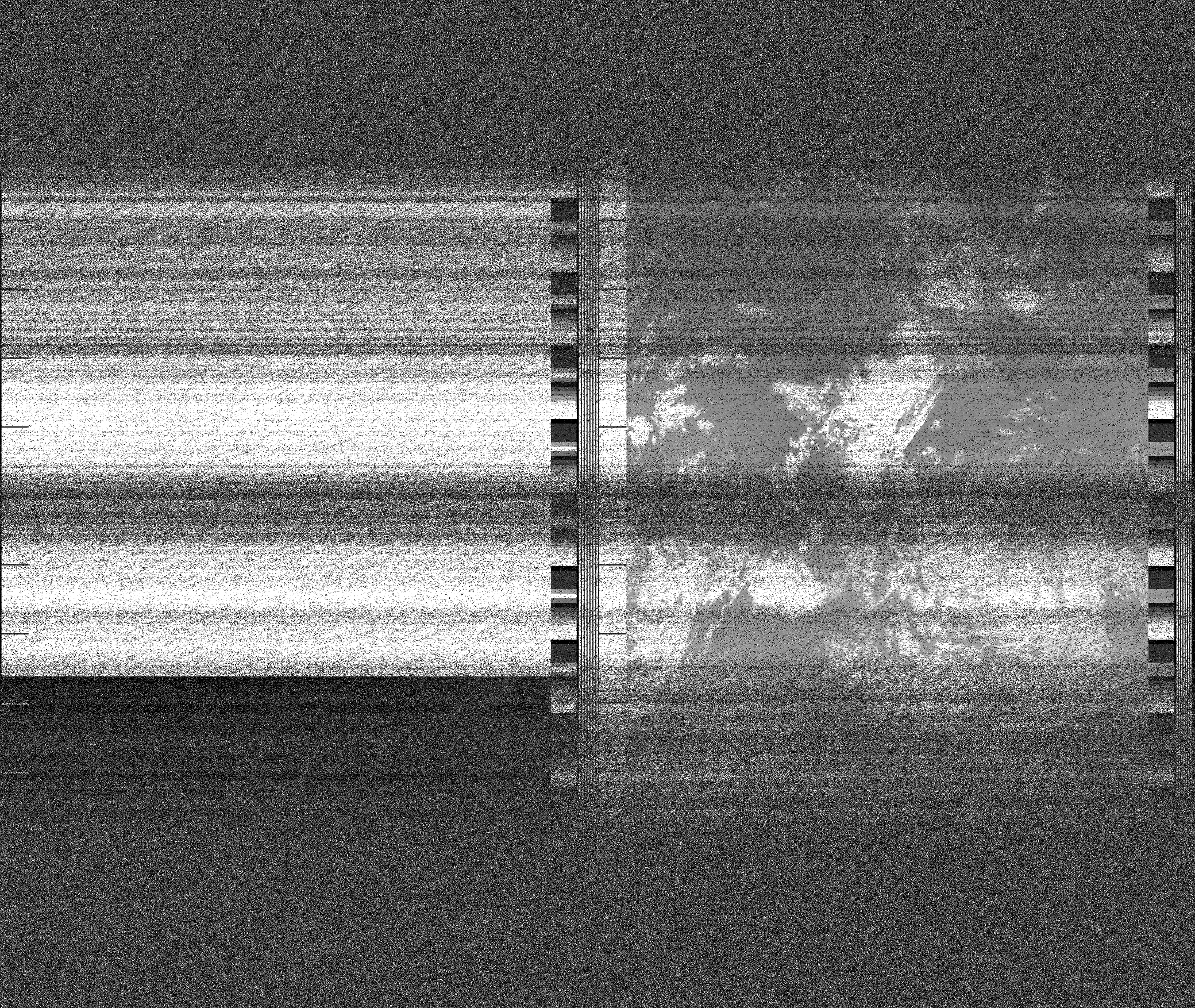 Pristine output with telemetry data withut cropping. Pristine images are
unenhanced, but normalised to produce images which represent,
as best as the software is able to, the original digital data. No attempt is made to temperature
normalise IR images. Disables gamma, sharpening, rotation, and other enhancements.