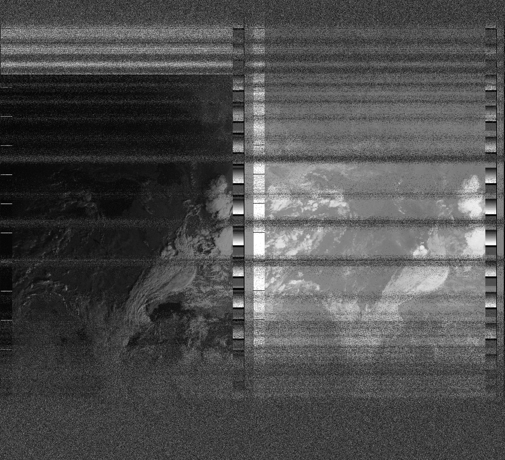 Pristine output with telemetry data withut cropping. Pristine images are
unenhanced, but normalised to produce images which represent,
as best as the software is able to, the original digital data. No attempt is made to temperature
normalise IR images. Disables gamma, sharpening, rotation, and other enhancements.