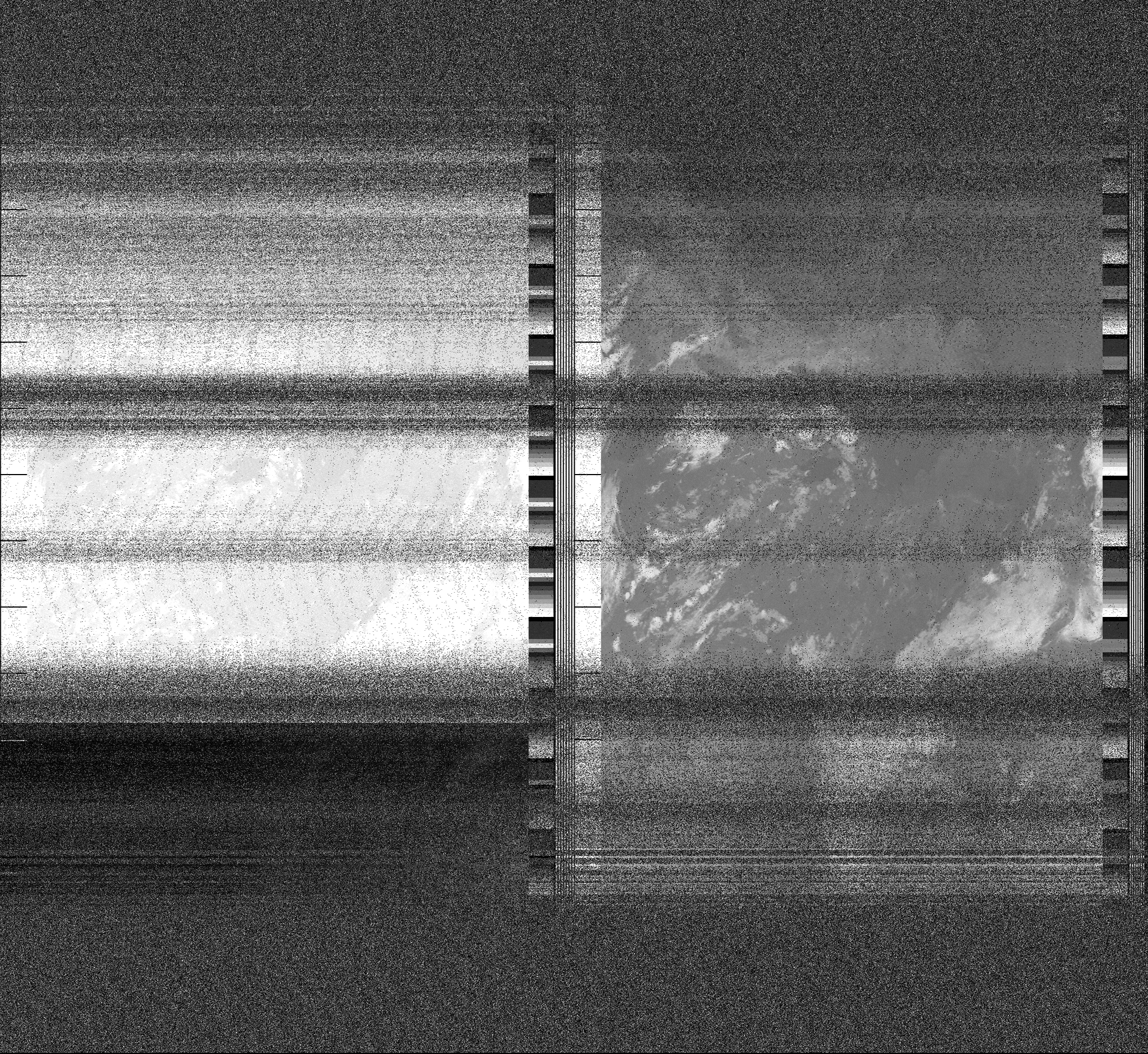Pristine output with telemetry data withut cropping. Pristine images are
unenhanced, but normalised to produce images which represent,
as best as the software is able to, the original digital data. No attempt is made to temperature
normalise IR images. Disables gamma, sharpening, rotation, and other enhancements.