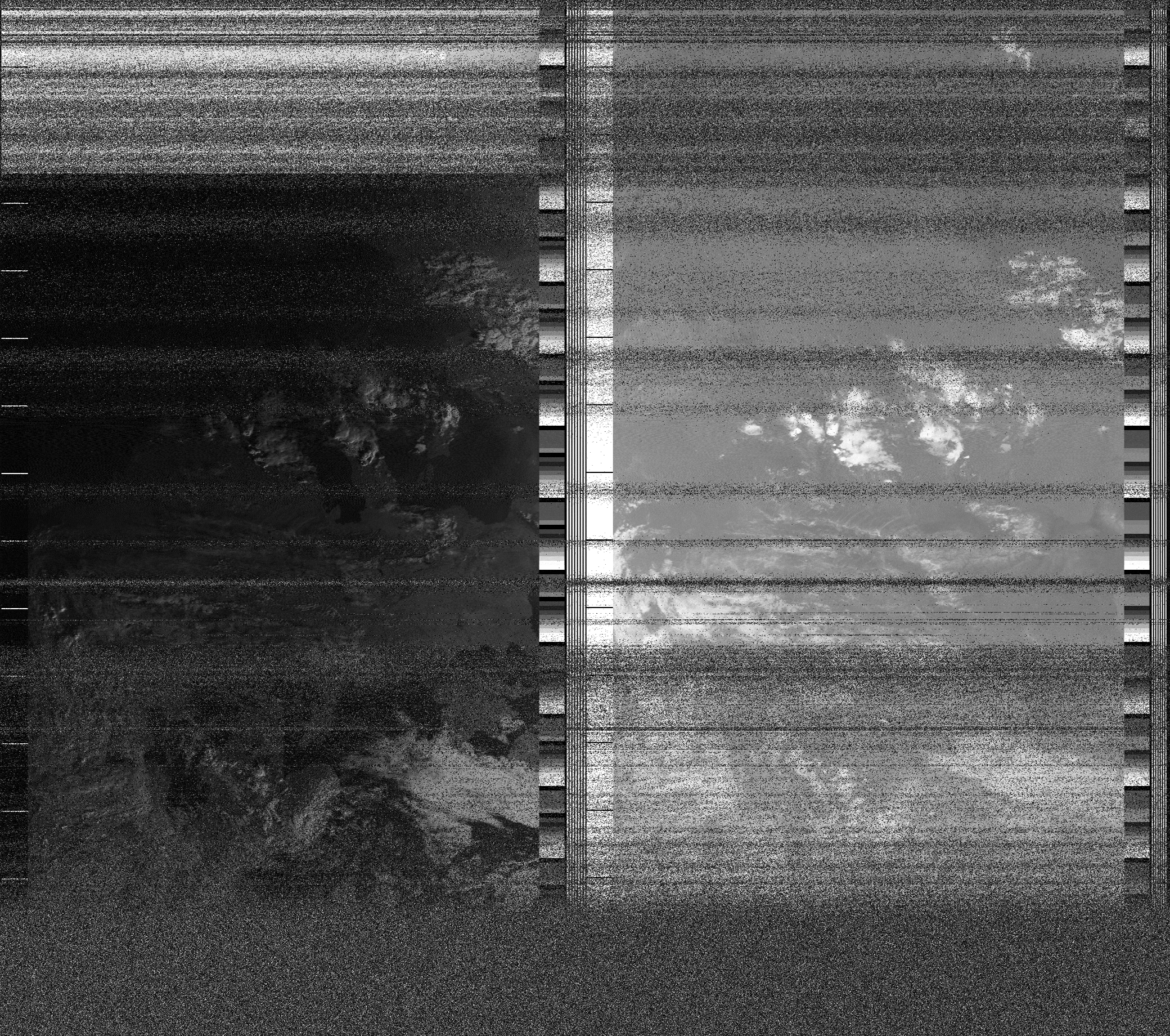 Pristine output with telemetry data withut cropping. Pristine images are
unenhanced, but normalised to produce images which represent,
as best as the software is able to, the original digital data. No attempt is made to temperature
normalise IR images. Disables gamma, sharpening, rotation, and other enhancements.