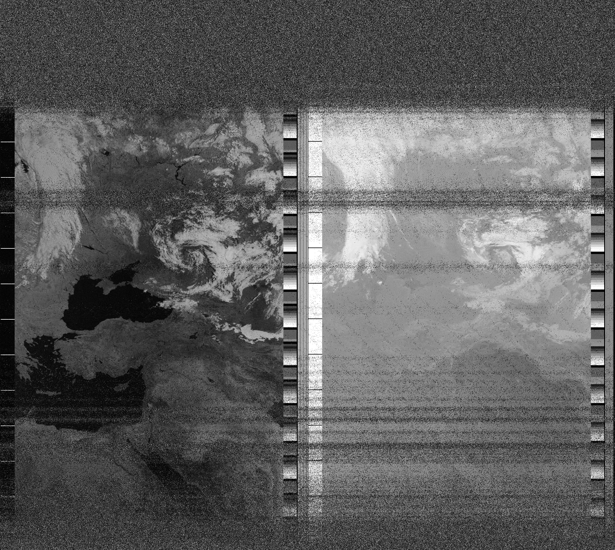 Pristine output with telemetry data withut cropping. Pristine images are
unenhanced, but normalised to produce images which represent,
as best as the software is able to, the original digital data. No attempt is made to temperature
normalise IR images. Disables gamma, sharpening, rotation, and other enhancements.