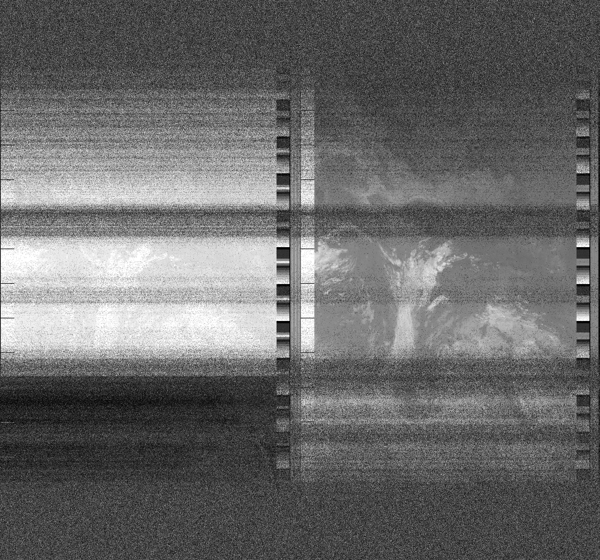 Pristine output with telemetry data withut cropping. Pristine images are
unenhanced, but normalised to produce images which represent,
as best as the software is able to, the original digital data. No attempt is made to temperature
normalise IR images. Disables gamma, sharpening, rotation, and other enhancements.