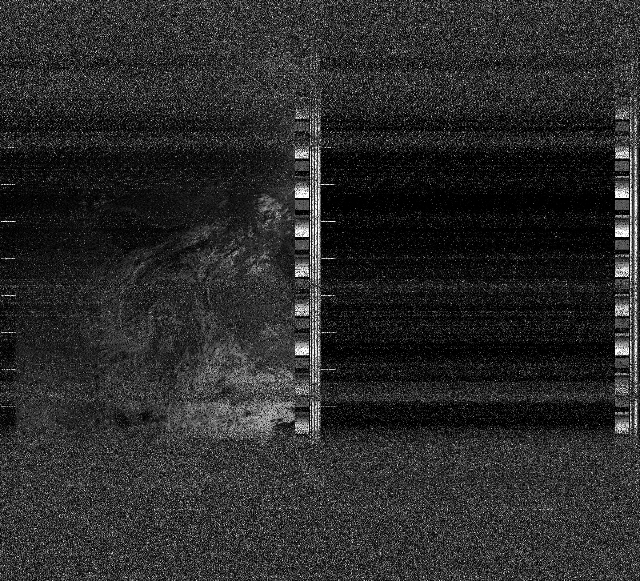 Pristine output with telemetry data withut cropping. Pristine images are
unenhanced, but normalised to produce images which represent,
as best as the software is able to, the original digital data. No attempt is made to temperature
normalise IR images. Disables gamma, sharpening, rotation, and other enhancements.