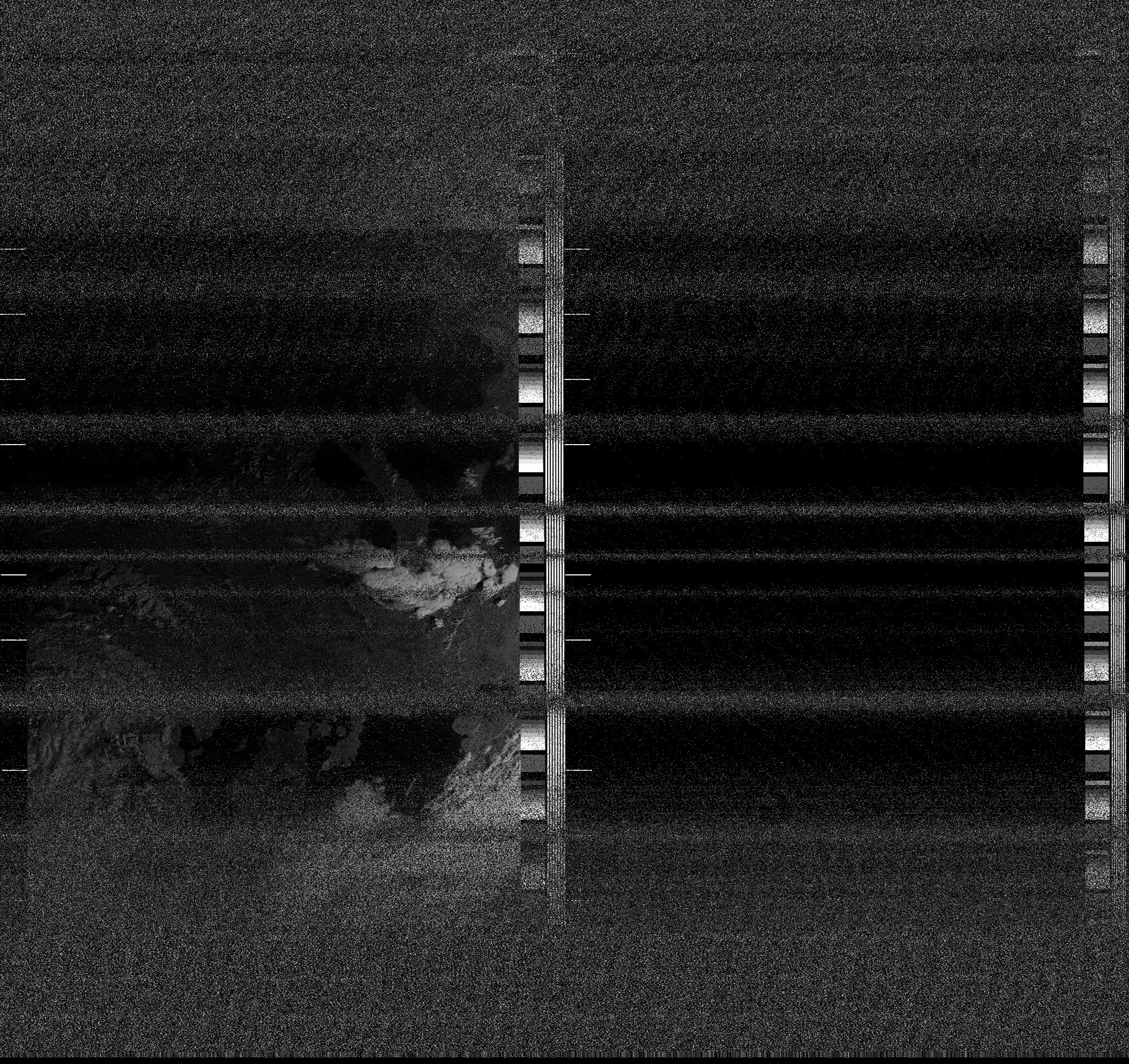Pristine output with telemetry data withut cropping. Pristine images are
unenhanced, but normalised to produce images which represent,
as best as the software is able to, the original digital data. No attempt is made to temperature
normalise IR images. Disables gamma, sharpening, rotation, and other enhancements.