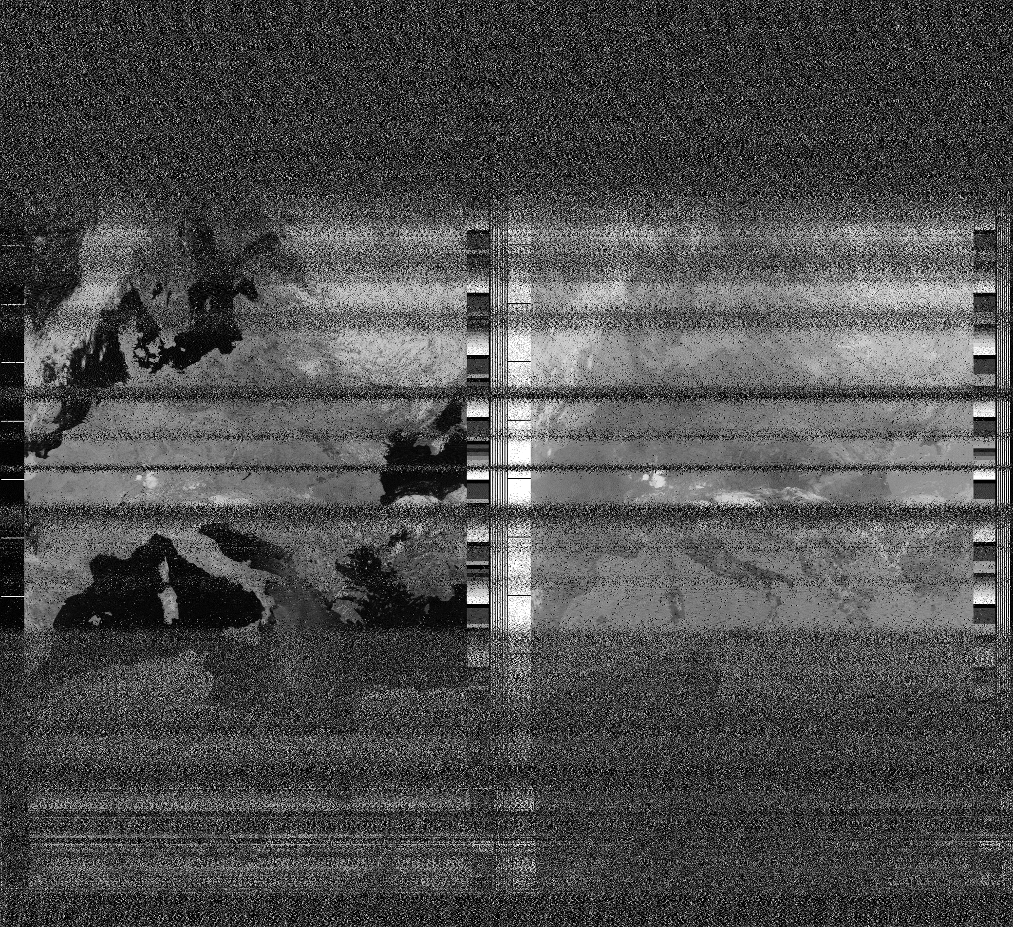 Pristine output with telemetry data withut cropping. Pristine images are
unenhanced, but normalised to produce images which represent,
as best as the software is able to, the original digital data. No attempt is made to temperature
normalise IR images. Disables gamma, sharpening, rotation, and other enhancements.