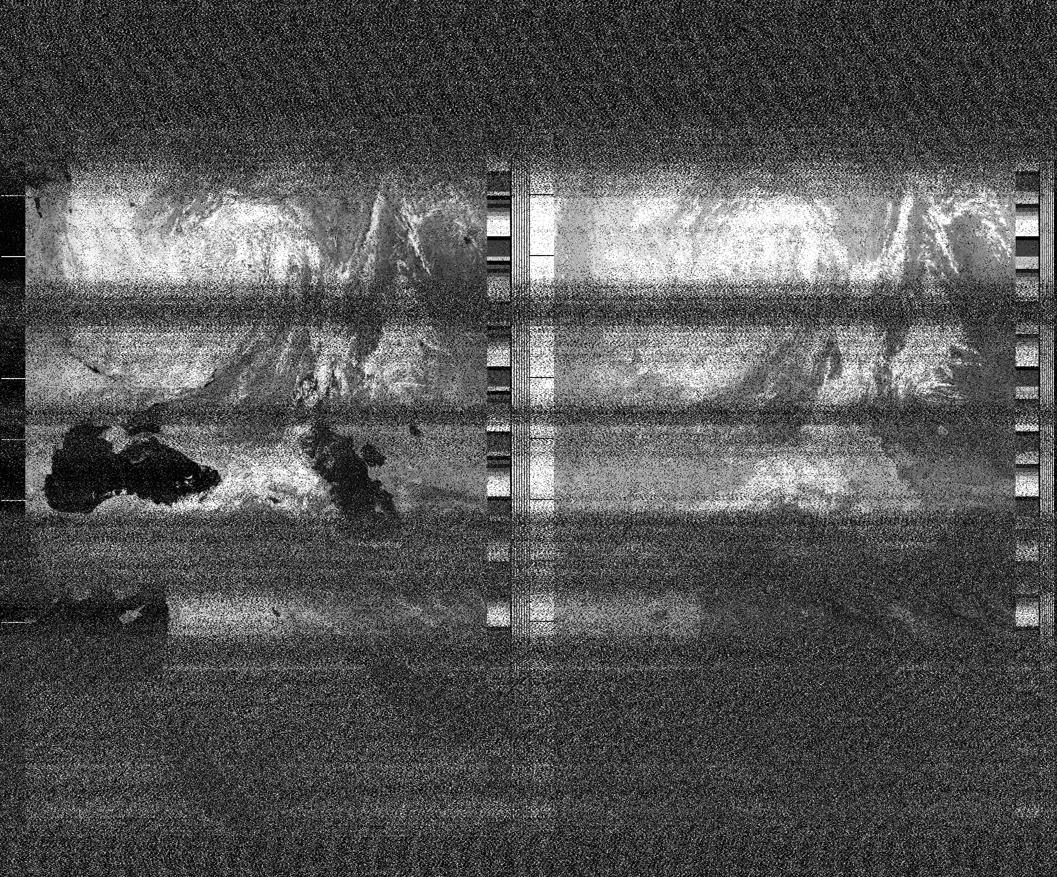 Pristine output with telemetry data withut cropping. Pristine images are
unenhanced, but normalised to produce images which represent,
as best as the software is able to, the original digital data. No attempt is made to temperature
normalise IR images. Disables gamma, sharpening, rotation, and other enhancements.