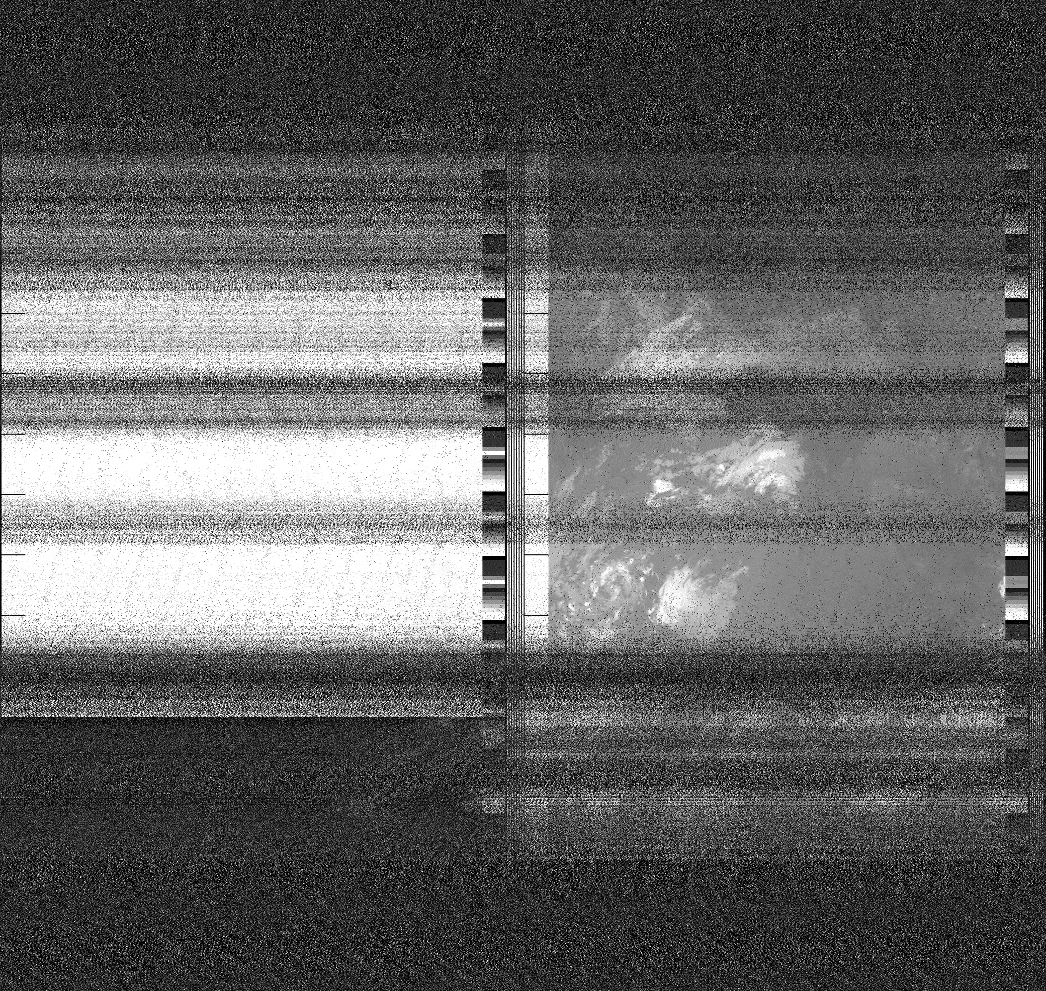Pristine output with telemetry data withut cropping. Pristine images are
unenhanced, but normalised to produce images which represent,
as best as the software is able to, the original digital data. No attempt is made to temperature
normalise IR images. Disables gamma, sharpening, rotation, and other enhancements.
