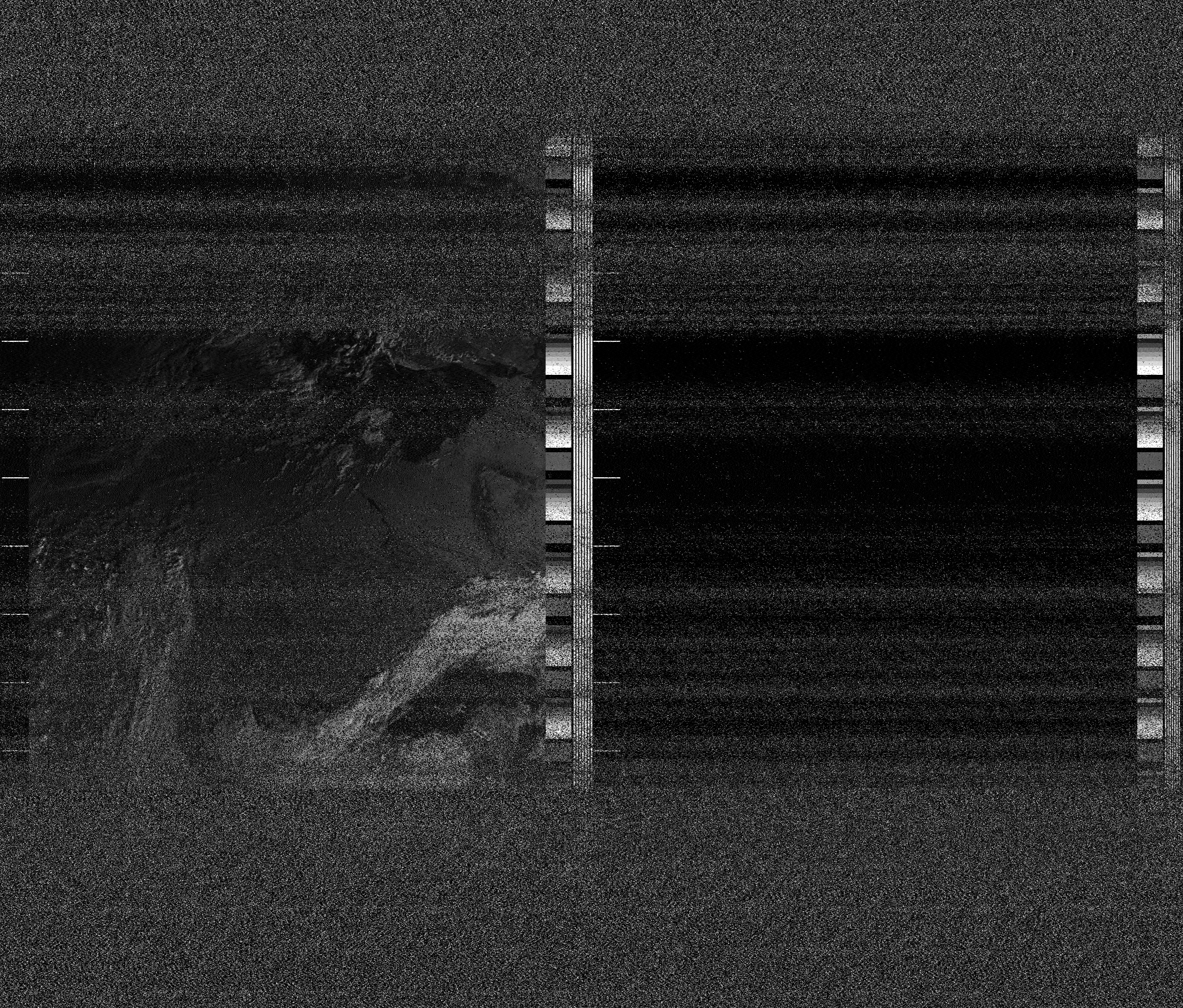 Pristine output with telemetry data withut cropping. Pristine images are
unenhanced, but normalised to produce images which represent,
as best as the software is able to, the original digital data. No attempt is made to temperature
normalise IR images. Disables gamma, sharpening, rotation, and other enhancements.