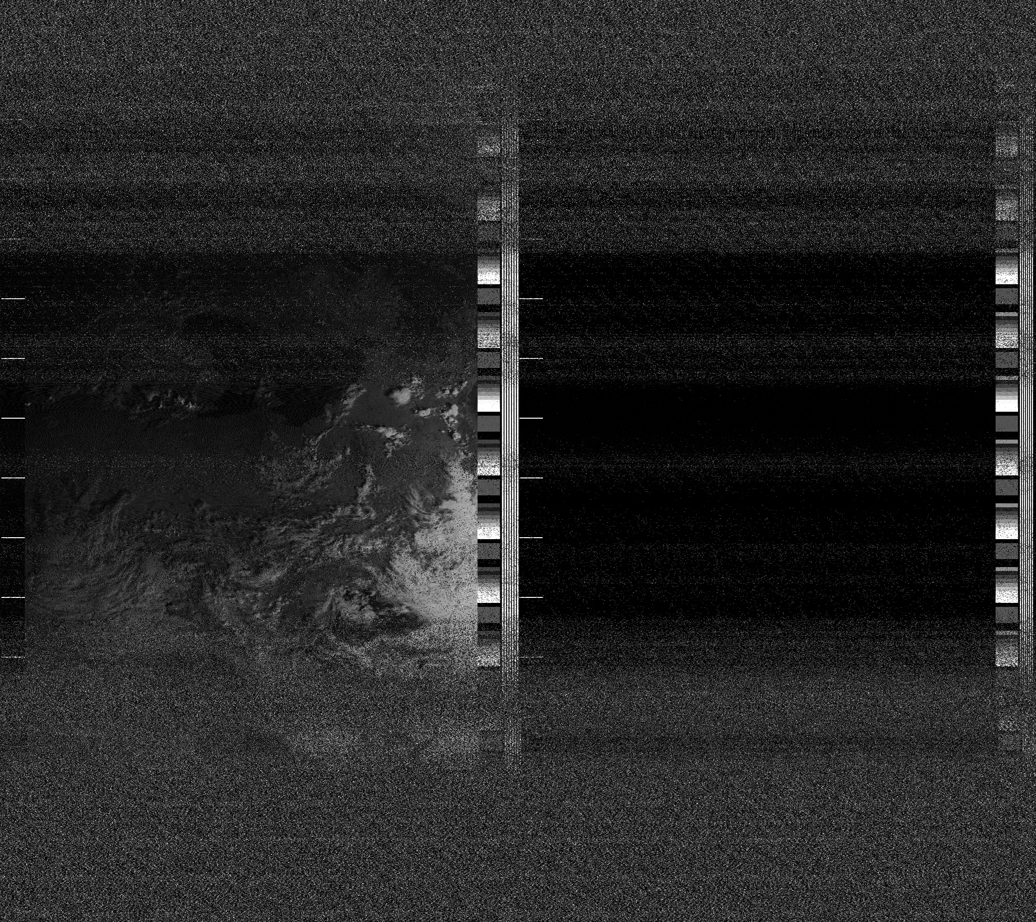 Pristine output with telemetry data withut cropping. Pristine images are
unenhanced, but normalised to produce images which represent,
as best as the software is able to, the original digital data. No attempt is made to temperature
normalise IR images. Disables gamma, sharpening, rotation, and other enhancements.