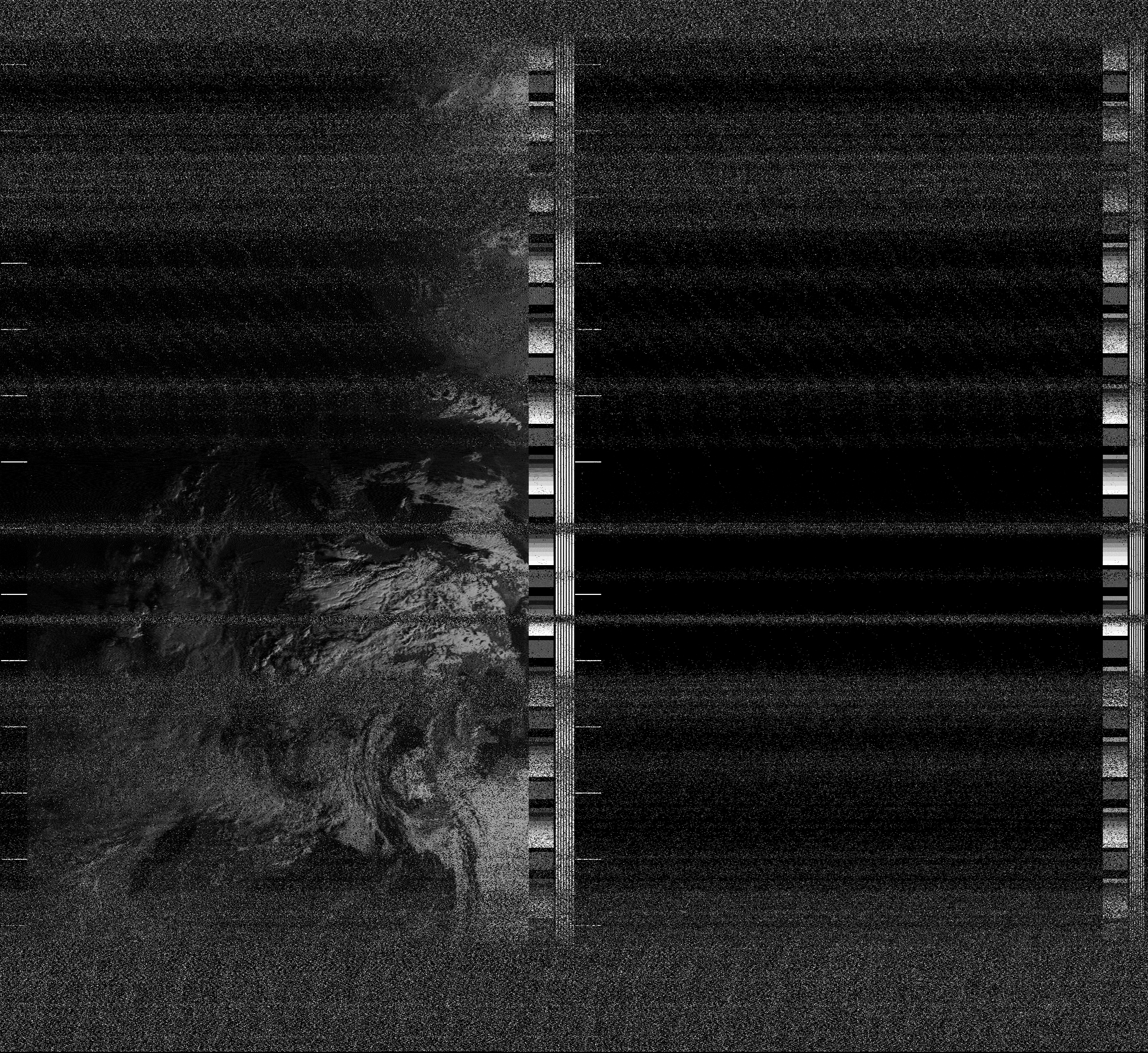 Pristine output with telemetry data withut cropping. Pristine images are
unenhanced, but normalised to produce images which represent,
as best as the software is able to, the original digital data. No attempt is made to temperature
normalise IR images. Disables gamma, sharpening, rotation, and other enhancements.