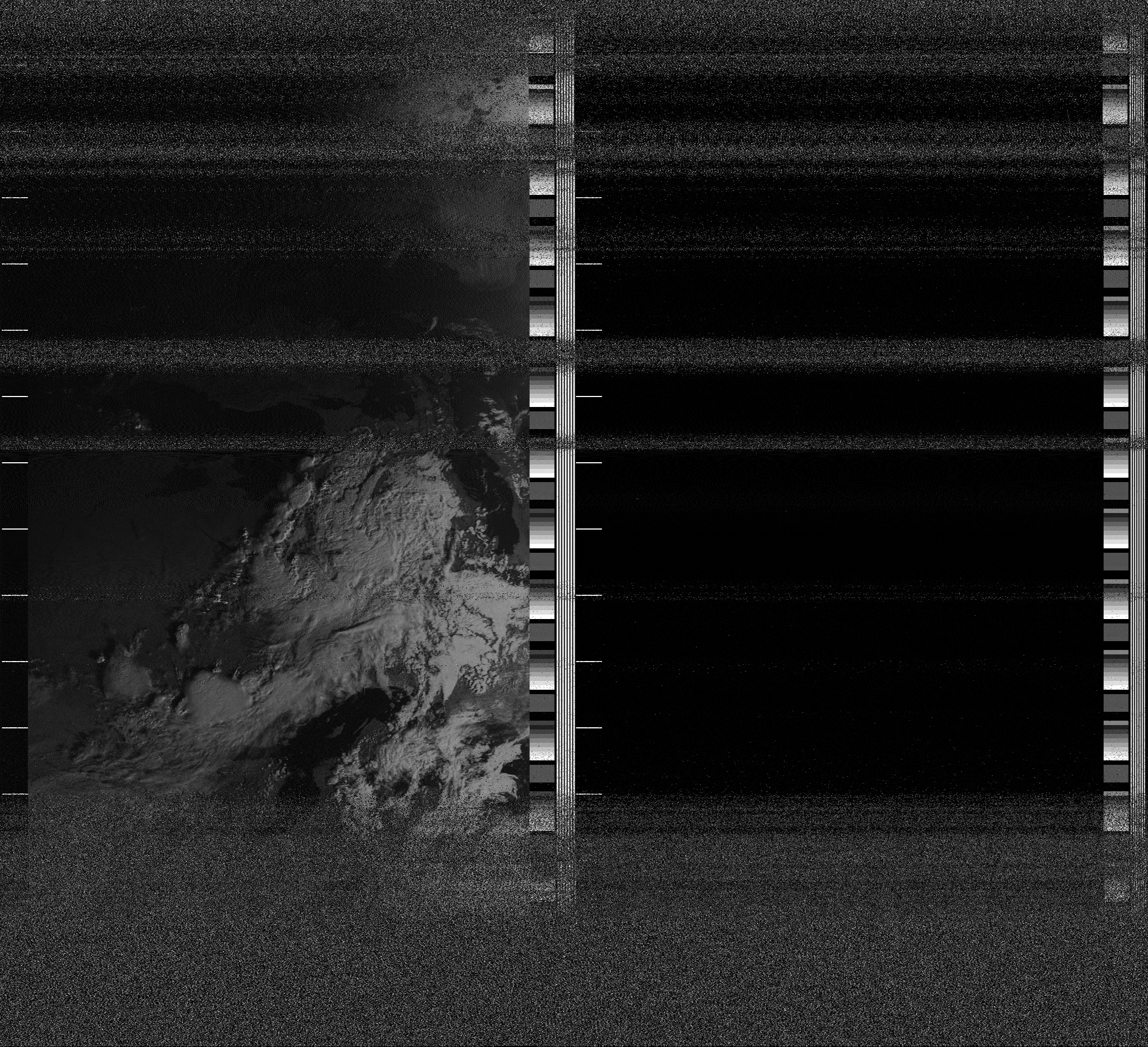Pristine output with telemetry data withut cropping. Pristine images are
unenhanced, but normalised to produce images which represent,
as best as the software is able to, the original digital data. No attempt is made to temperature
normalise IR images. Disables gamma, sharpening, rotation, and other enhancements.