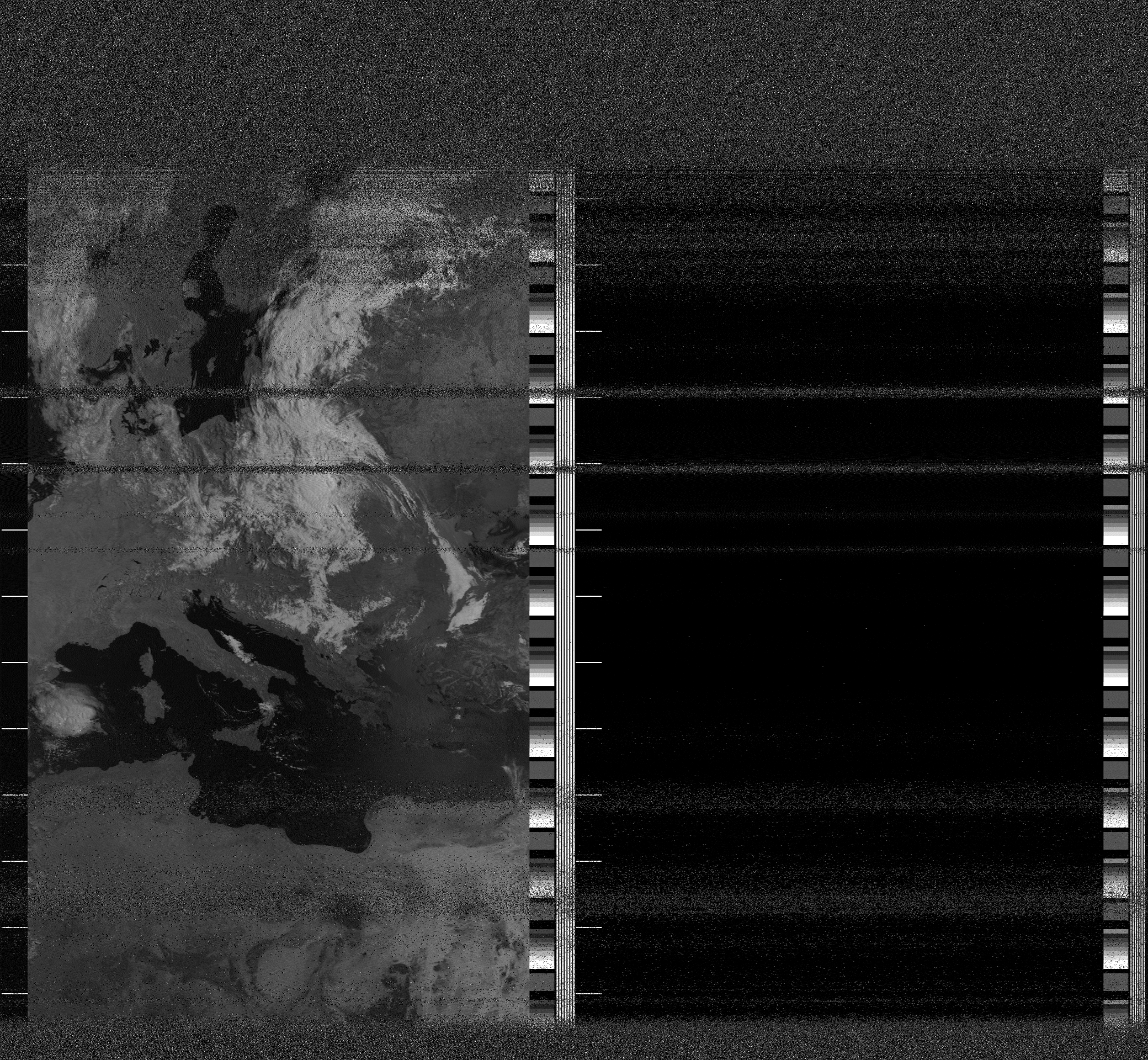 Pristine output with telemetry data withut cropping. Pristine images are
unenhanced, but normalised to produce images which represent,
as best as the software is able to, the original digital data. No attempt is made to temperature
normalise IR images. Disables gamma, sharpening, rotation, and other enhancements.