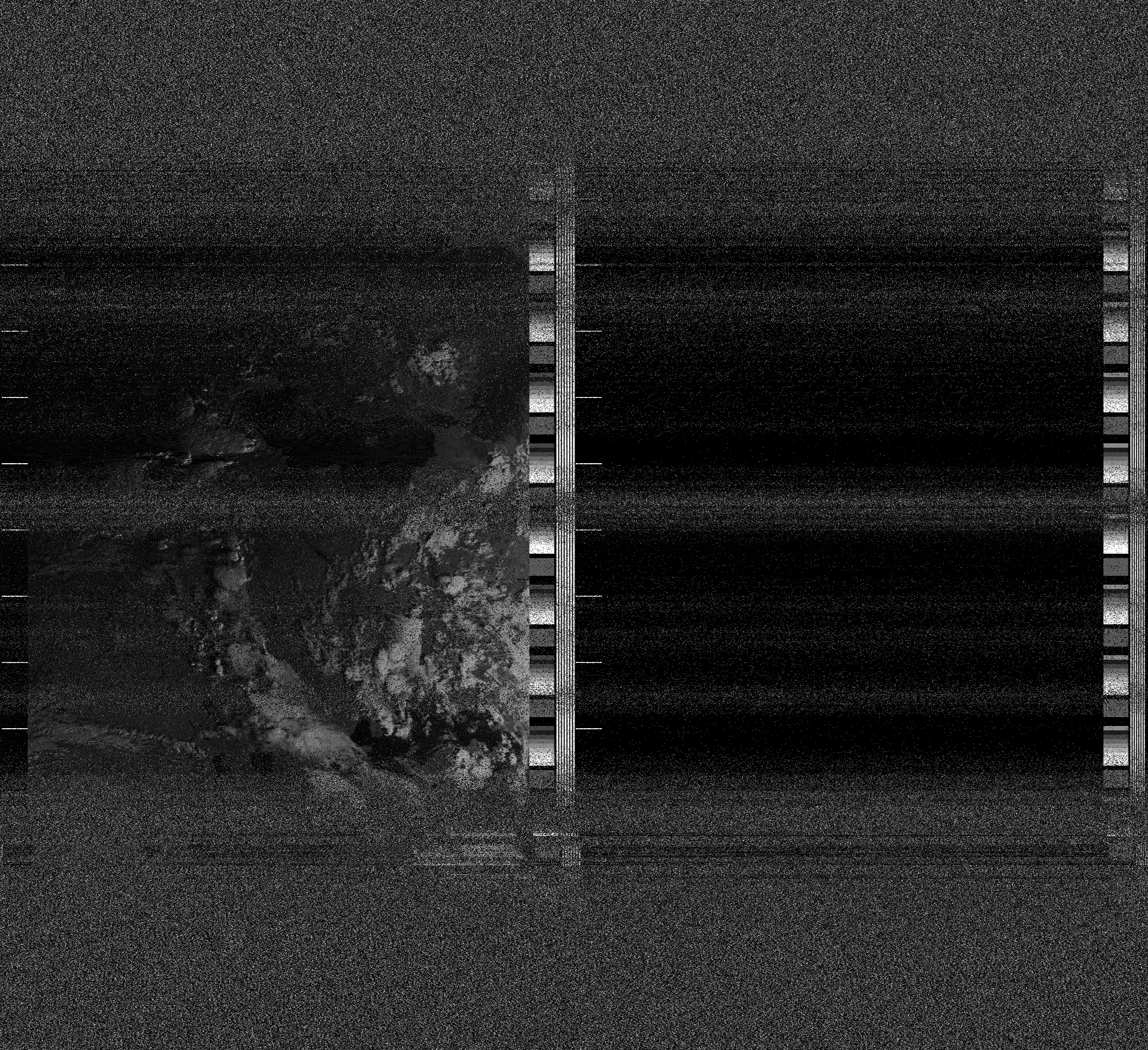 Pristine output with telemetry data withut cropping. Pristine images are
unenhanced, but normalised to produce images which represent,
as best as the software is able to, the original digital data. No attempt is made to temperature
normalise IR images. Disables gamma, sharpening, rotation, and other enhancements.