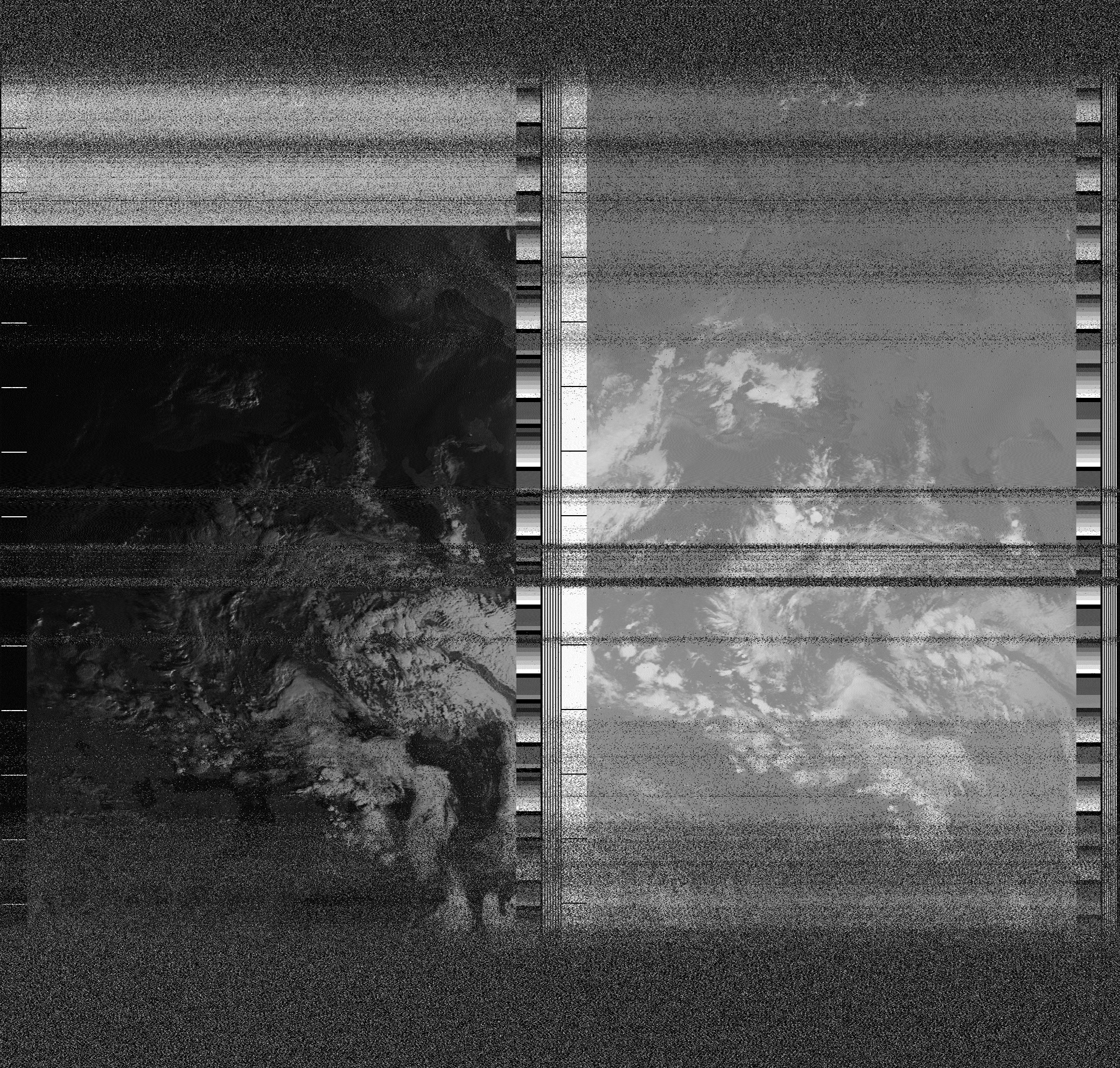 Pristine output with telemetry data withut cropping. Pristine images are
unenhanced, but normalised to produce images which represent,
as best as the software is able to, the original digital data. No attempt is made to temperature
normalise IR images. Disables gamma, sharpening, rotation, and other enhancements.