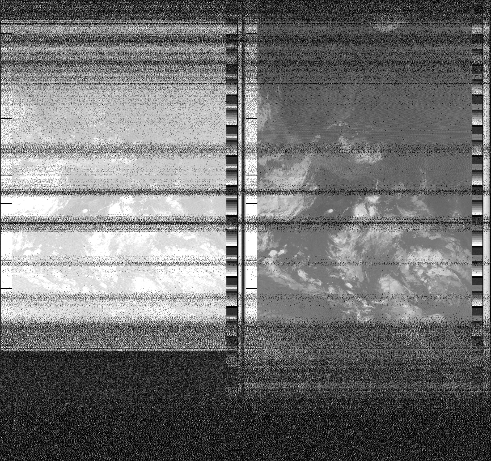 Pristine output with telemetry data withut cropping. Pristine images are
unenhanced, but normalised to produce images which represent,
as best as the software is able to, the original digital data. No attempt is made to temperature
normalise IR images. Disables gamma, sharpening, rotation, and other enhancements.