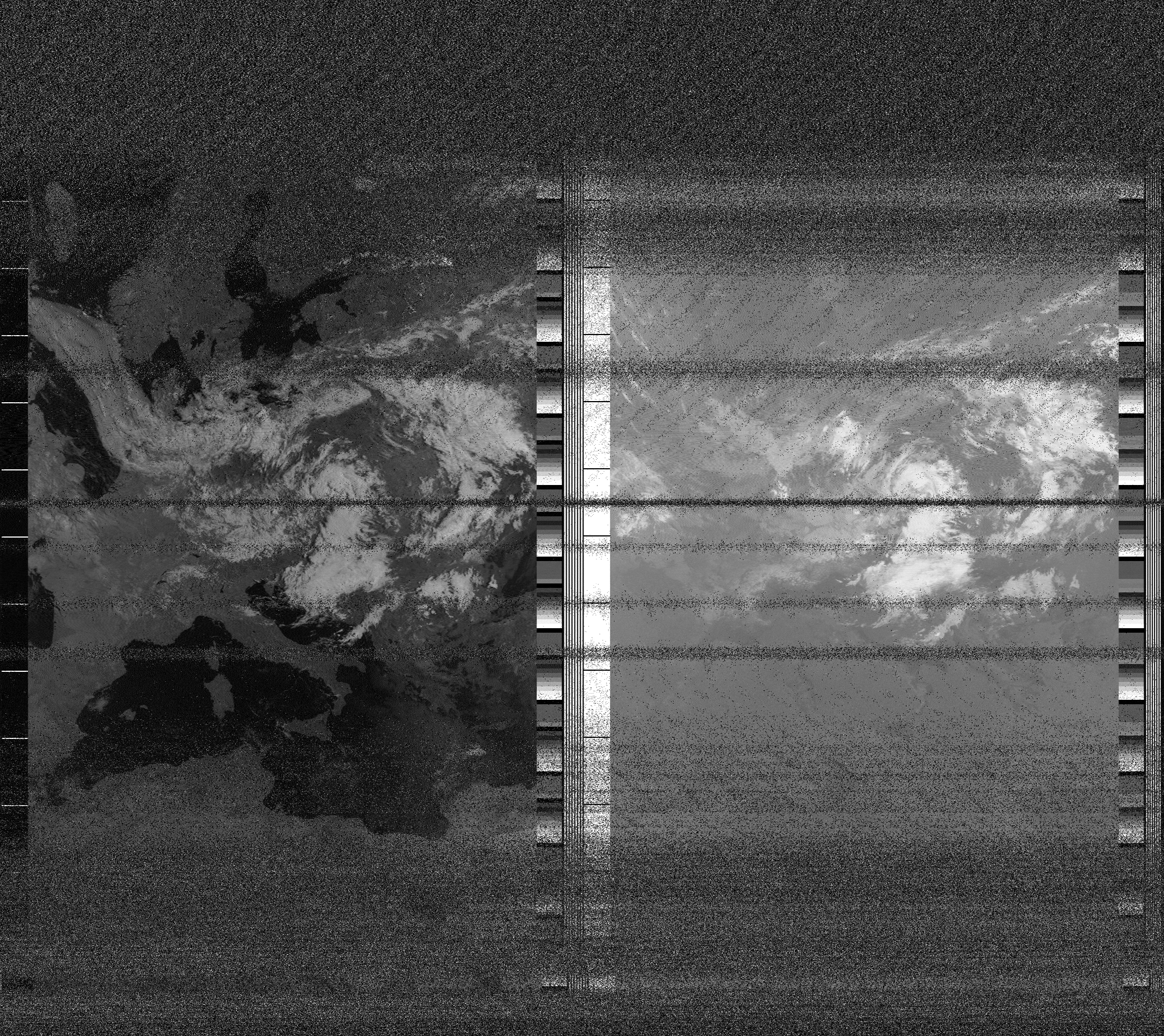 Pristine output with telemetry data withut cropping. Pristine images are
unenhanced, but normalised to produce images which represent,
as best as the software is able to, the original digital data. No attempt is made to temperature
normalise IR images. Disables gamma, sharpening, rotation, and other enhancements.