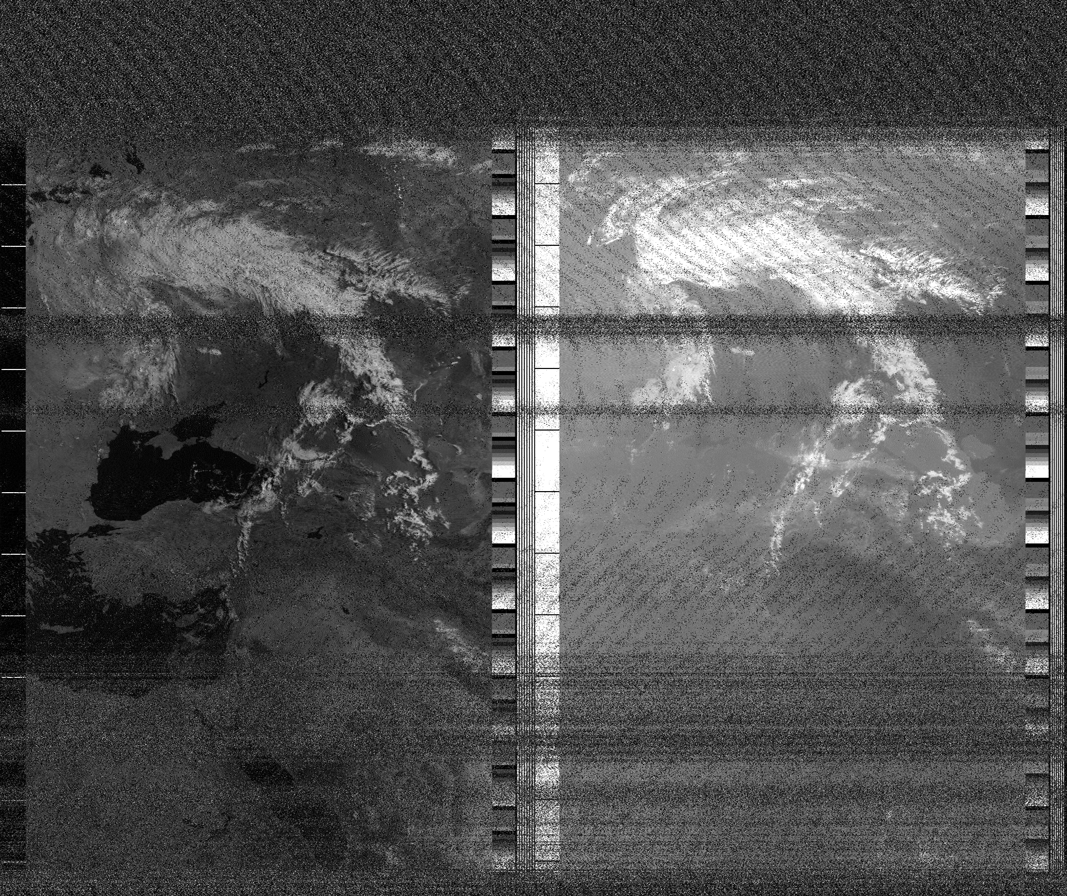 Pristine output with telemetry data withut cropping. Pristine images are
unenhanced, but normalised to produce images which represent,
as best as the software is able to, the original digital data. No attempt is made to temperature
normalise IR images. Disables gamma, sharpening, rotation, and other enhancements.