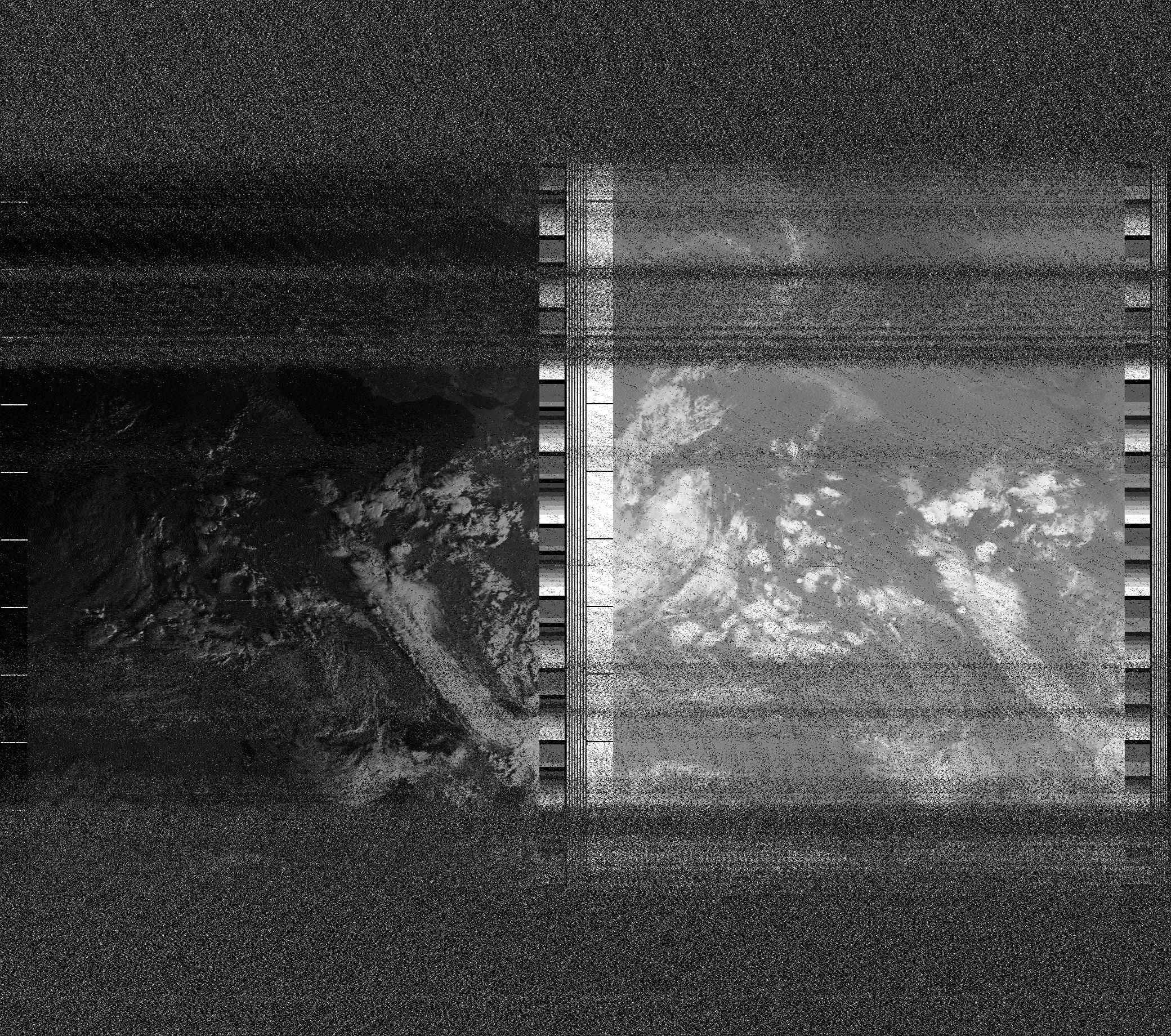 Pristine output with telemetry data withut cropping. Pristine images are
unenhanced, but normalised to produce images which represent,
as best as the software is able to, the original digital data. No attempt is made to temperature
normalise IR images. Disables gamma, sharpening, rotation, and other enhancements.