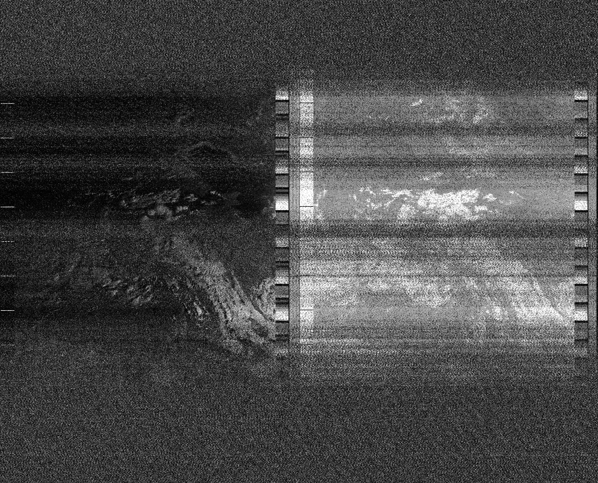 Pristine output with telemetry data withut cropping. Pristine images are
unenhanced, but normalised to produce images which represent,
as best as the software is able to, the original digital data. No attempt is made to temperature
normalise IR images. Disables gamma, sharpening, rotation, and other enhancements.