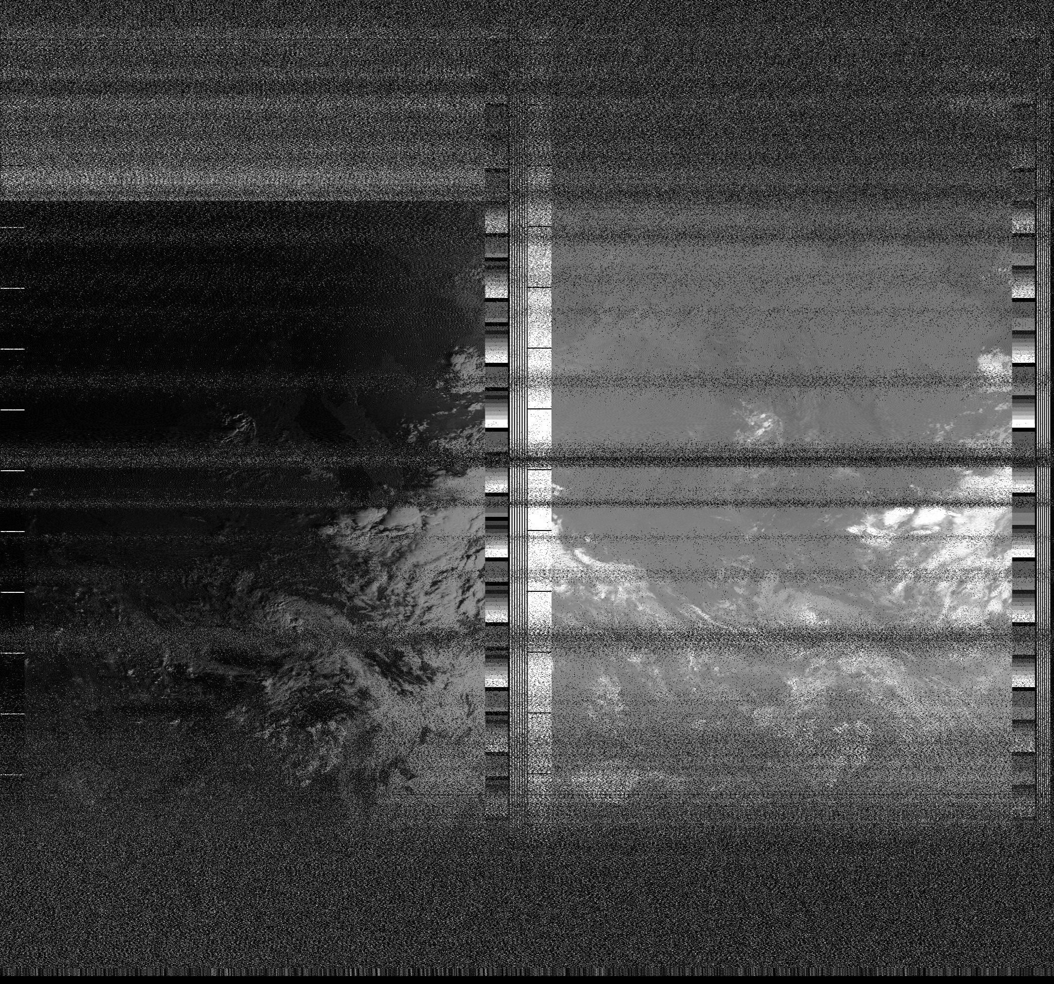 Pristine output with telemetry data withut cropping. Pristine images are
unenhanced, but normalised to produce images which represent,
as best as the software is able to, the original digital data. No attempt is made to temperature
normalise IR images. Disables gamma, sharpening, rotation, and other enhancements.