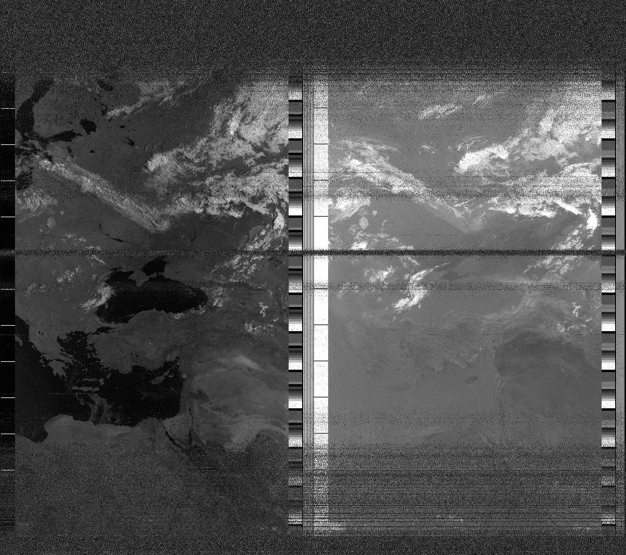 Pristine output with telemetry data withut cropping. Pristine images are
unenhanced, but normalised to produce images which represent,
as best as the software is able to, the original digital data. No attempt is made to temperature
normalise IR images. Disables gamma, sharpening, rotation, and other enhancements.