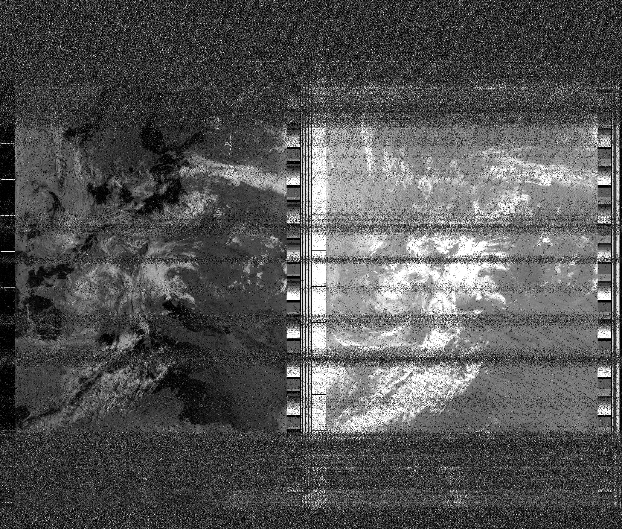 Pristine output with telemetry data withut cropping. Pristine images are
unenhanced, but normalised to produce images which represent,
as best as the software is able to, the original digital data. No attempt is made to temperature
normalise IR images. Disables gamma, sharpening, rotation, and other enhancements.