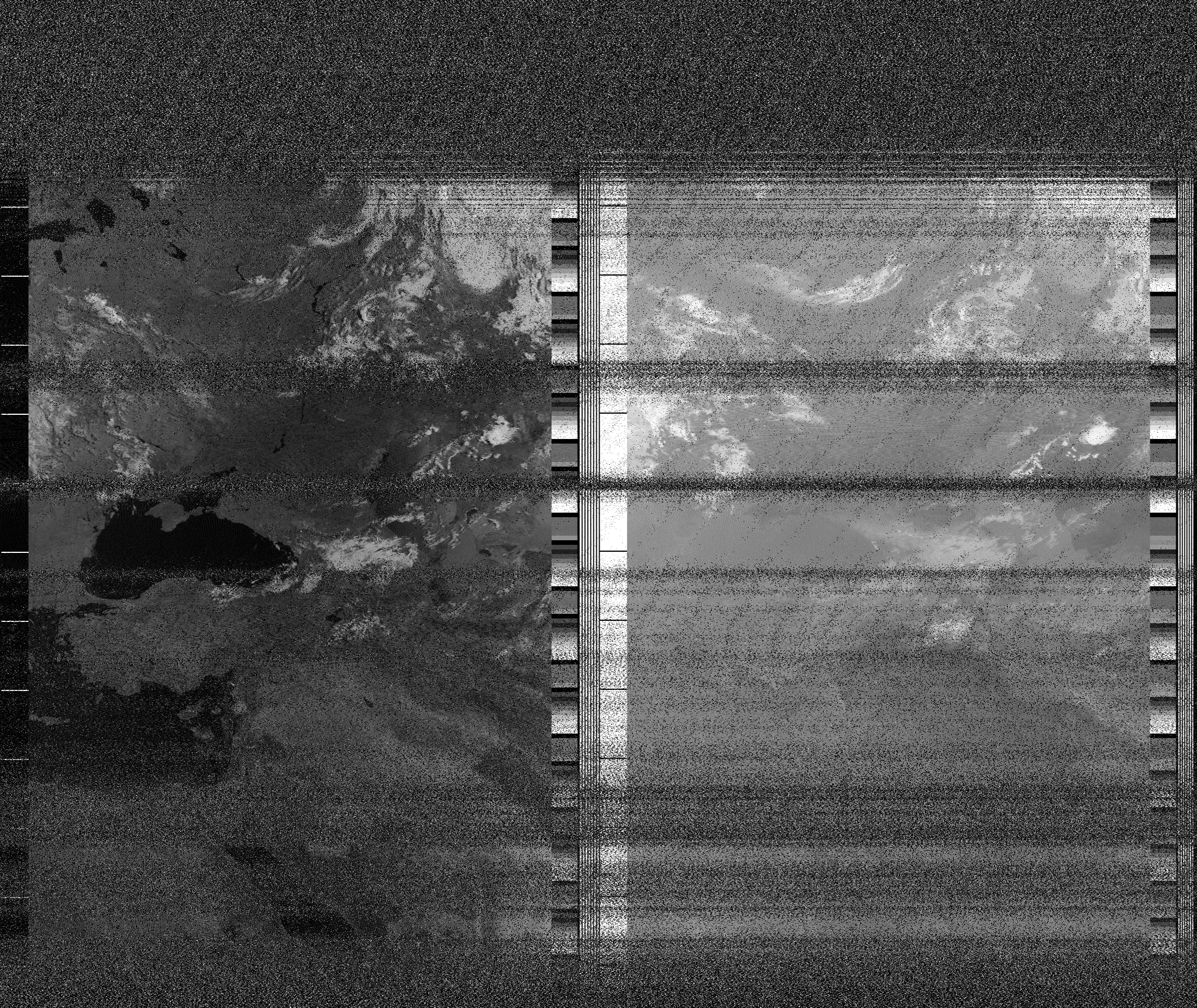 Pristine output with telemetry data withut cropping. Pristine images are
unenhanced, but normalised to produce images which represent,
as best as the software is able to, the original digital data. No attempt is made to temperature
normalise IR images. Disables gamma, sharpening, rotation, and other enhancements.