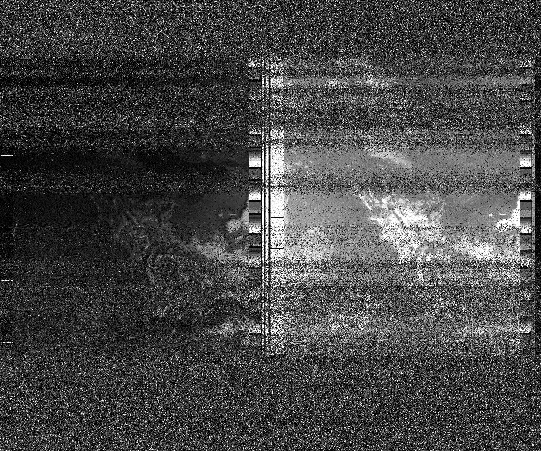Pristine output with telemetry data withut cropping. Pristine images are
unenhanced, but normalised to produce images which represent,
as best as the software is able to, the original digital data. No attempt is made to temperature
normalise IR images. Disables gamma, sharpening, rotation, and other enhancements.
