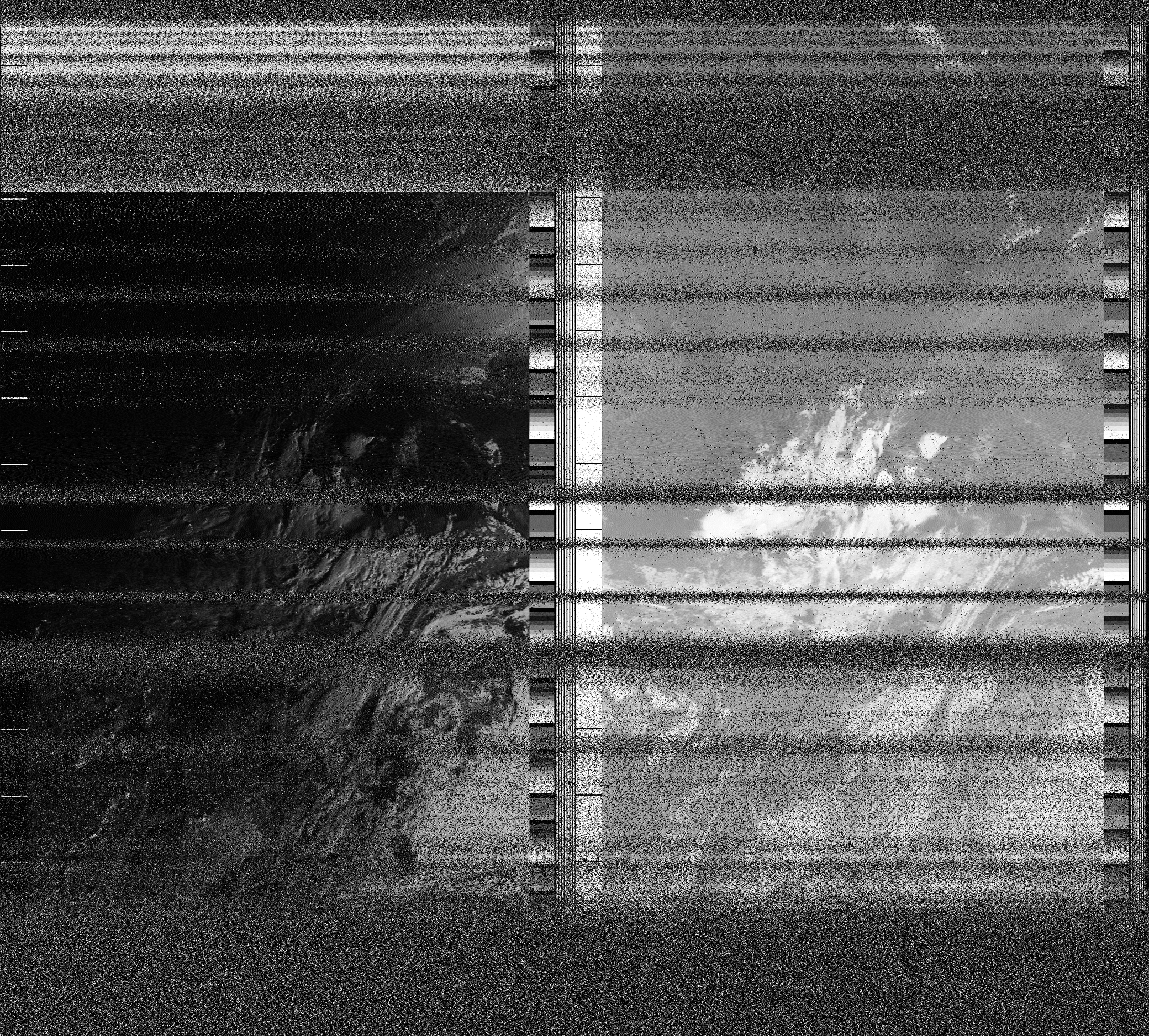 Pristine output with telemetry data withut cropping. Pristine images are
unenhanced, but normalised to produce images which represent,
as best as the software is able to, the original digital data. No attempt is made to temperature
normalise IR images. Disables gamma, sharpening, rotation, and other enhancements.
