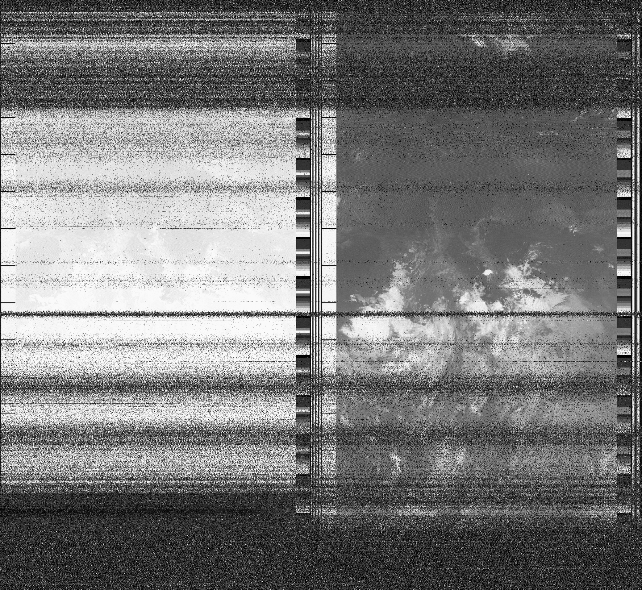 Pristine output with telemetry data withut cropping. Pristine images are
unenhanced, but normalised to produce images which represent,
as best as the software is able to, the original digital data. No attempt is made to temperature
normalise IR images. Disables gamma, sharpening, rotation, and other enhancements.