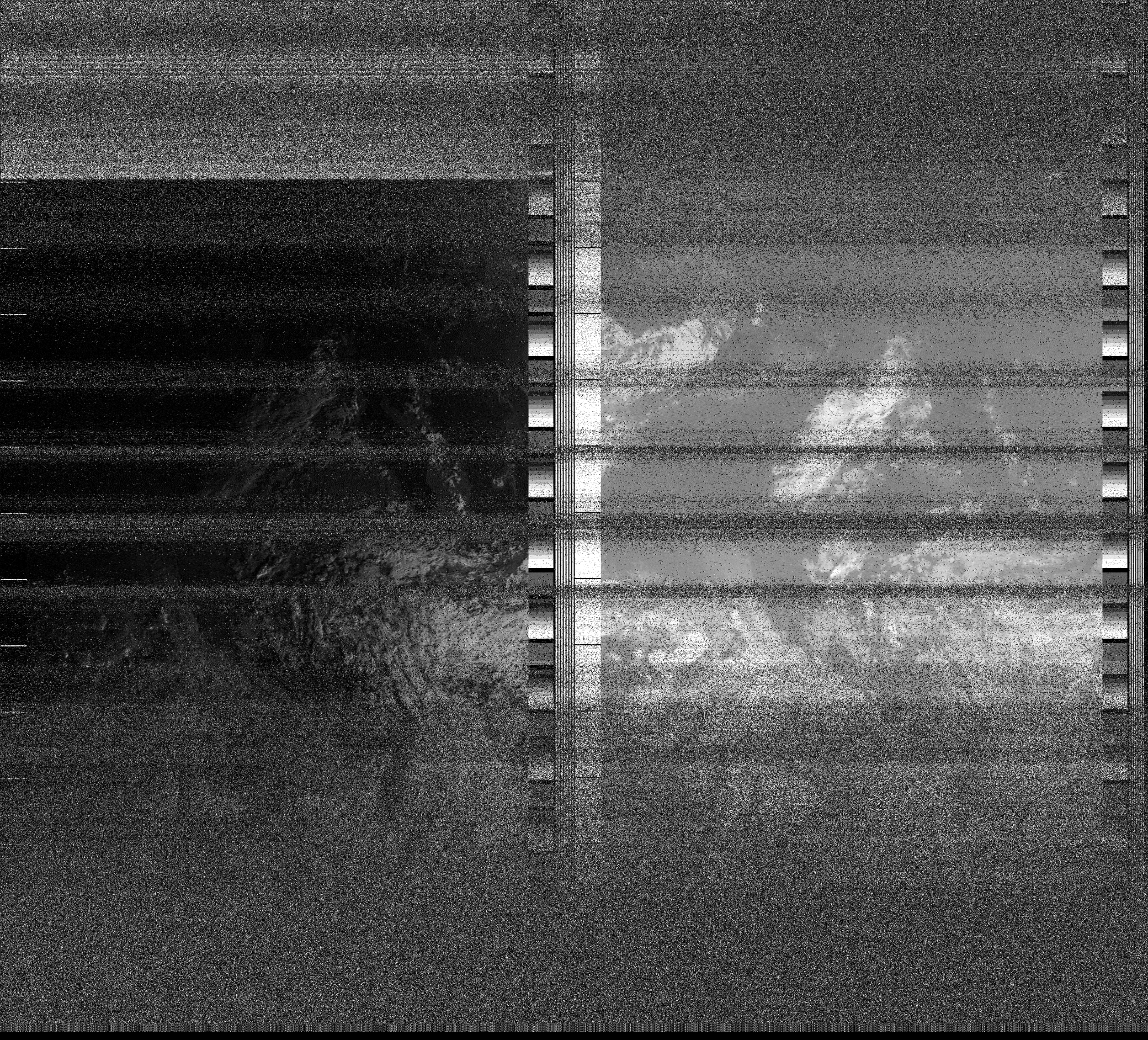 Pristine output with telemetry data withut cropping. Pristine images are
unenhanced, but normalised to produce images which represent,
as best as the software is able to, the original digital data. No attempt is made to temperature
normalise IR images. Disables gamma, sharpening, rotation, and other enhancements.